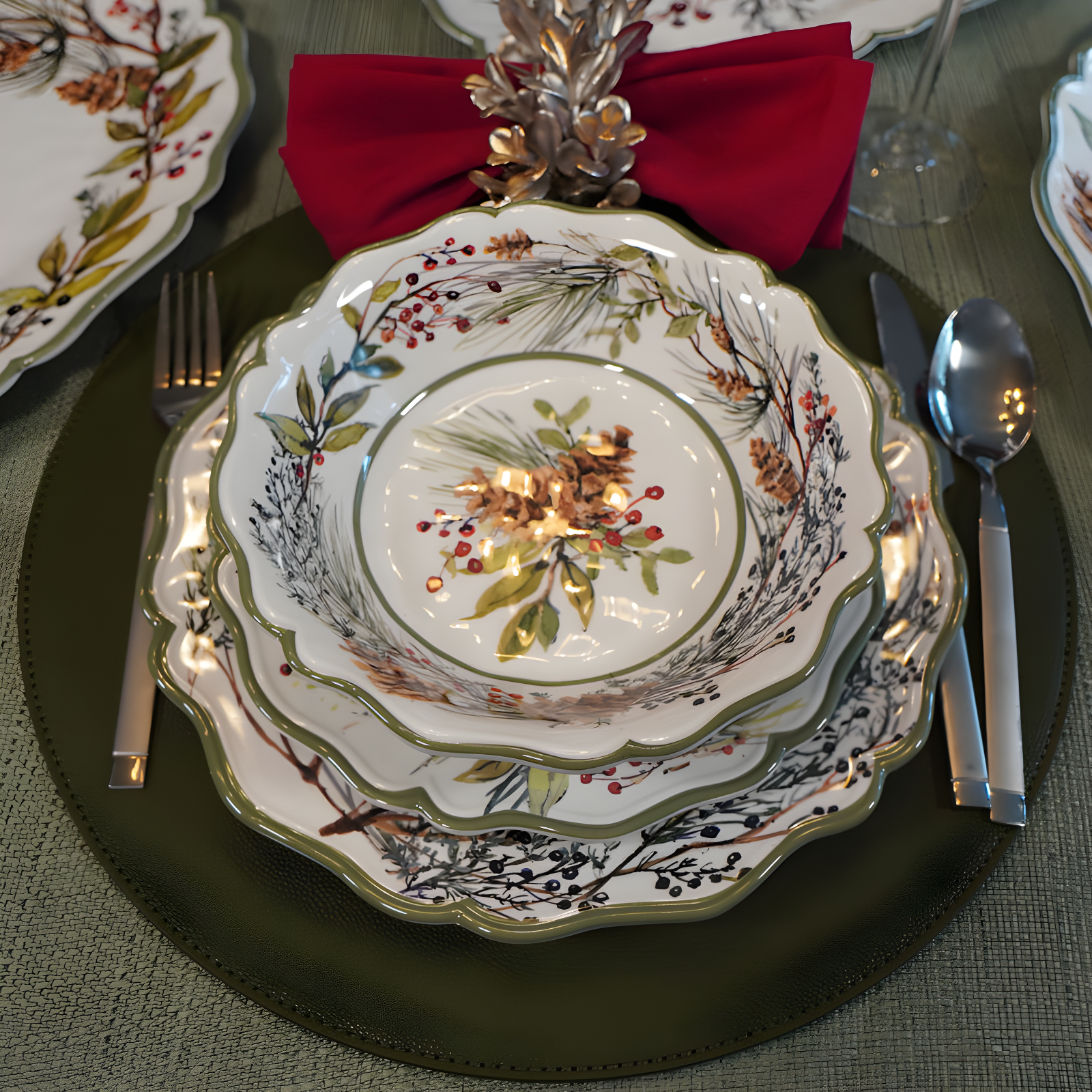 Winters Forest Set of 4 All Purpose Bowl 8.5" x 2" (Set of 4)