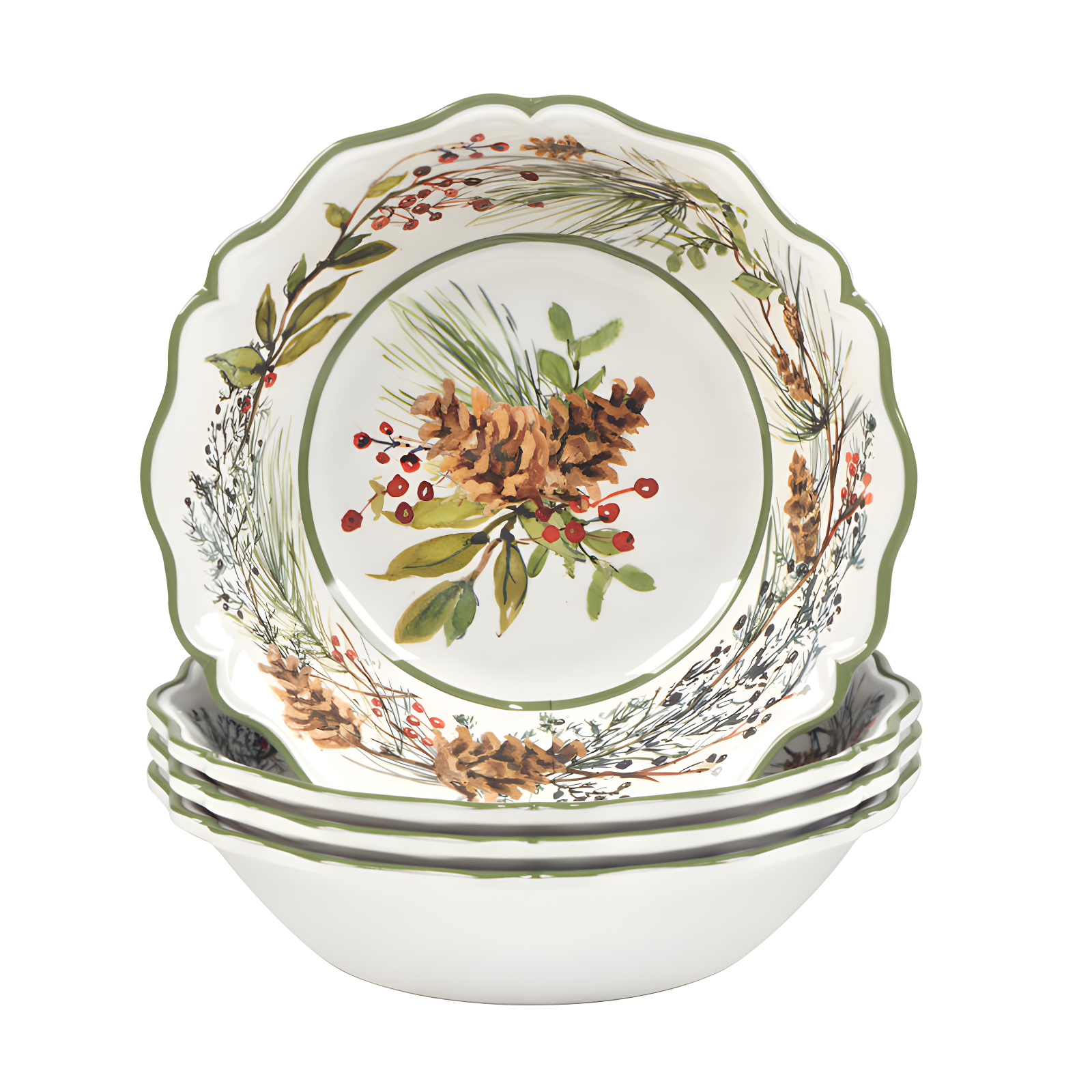 Winters Forest Set of 4 All Purpose Bowl 8.5" x 2" (Set of 4)