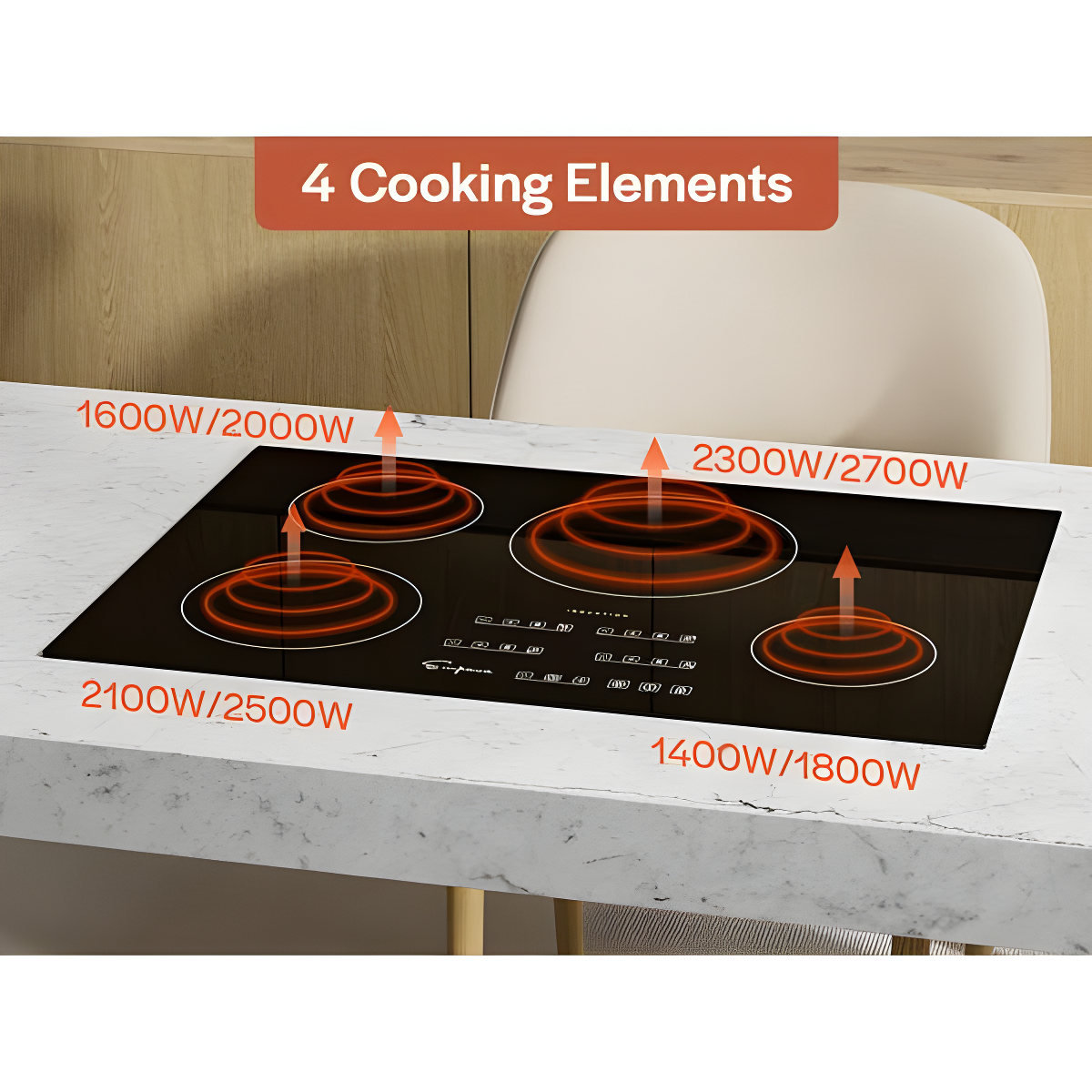 Empava 30'' Black Ceramic 4-Burner Induction Cooktop