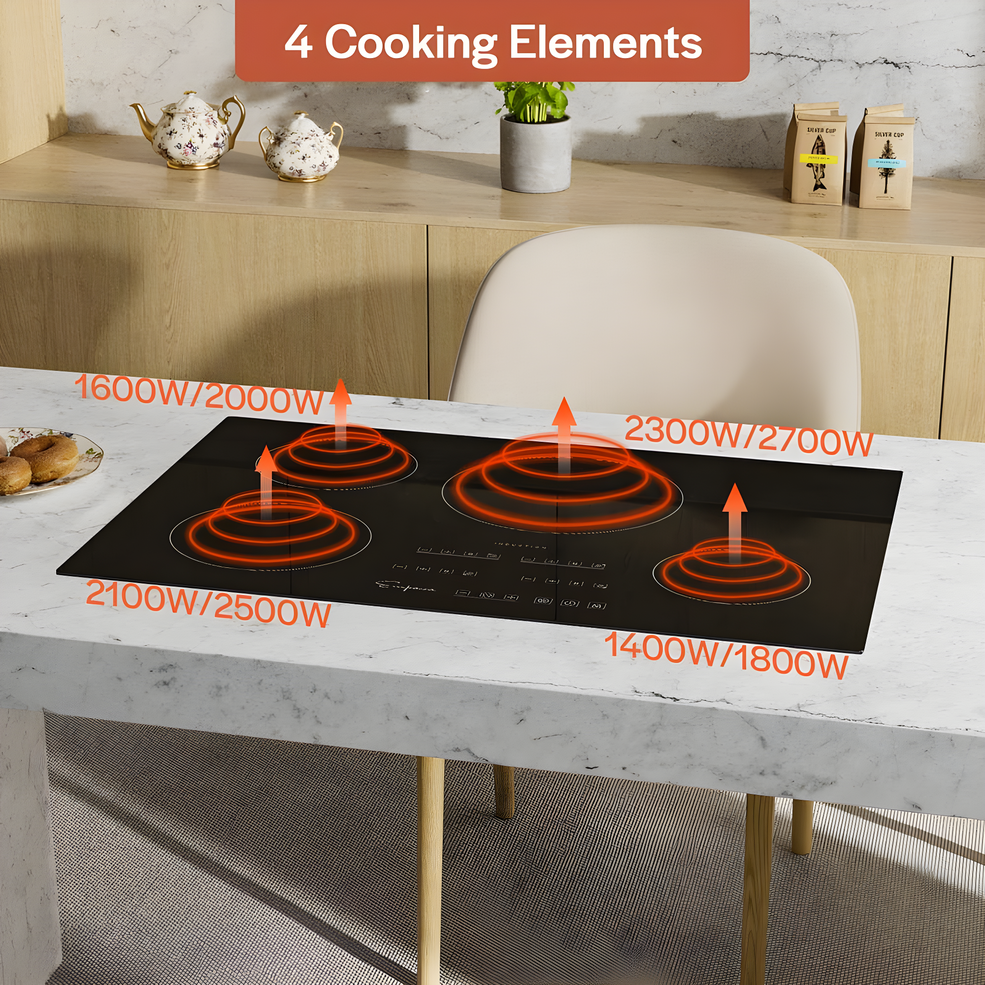Empava 30'' Black Ceramic 4-Burner Induction Cooktop