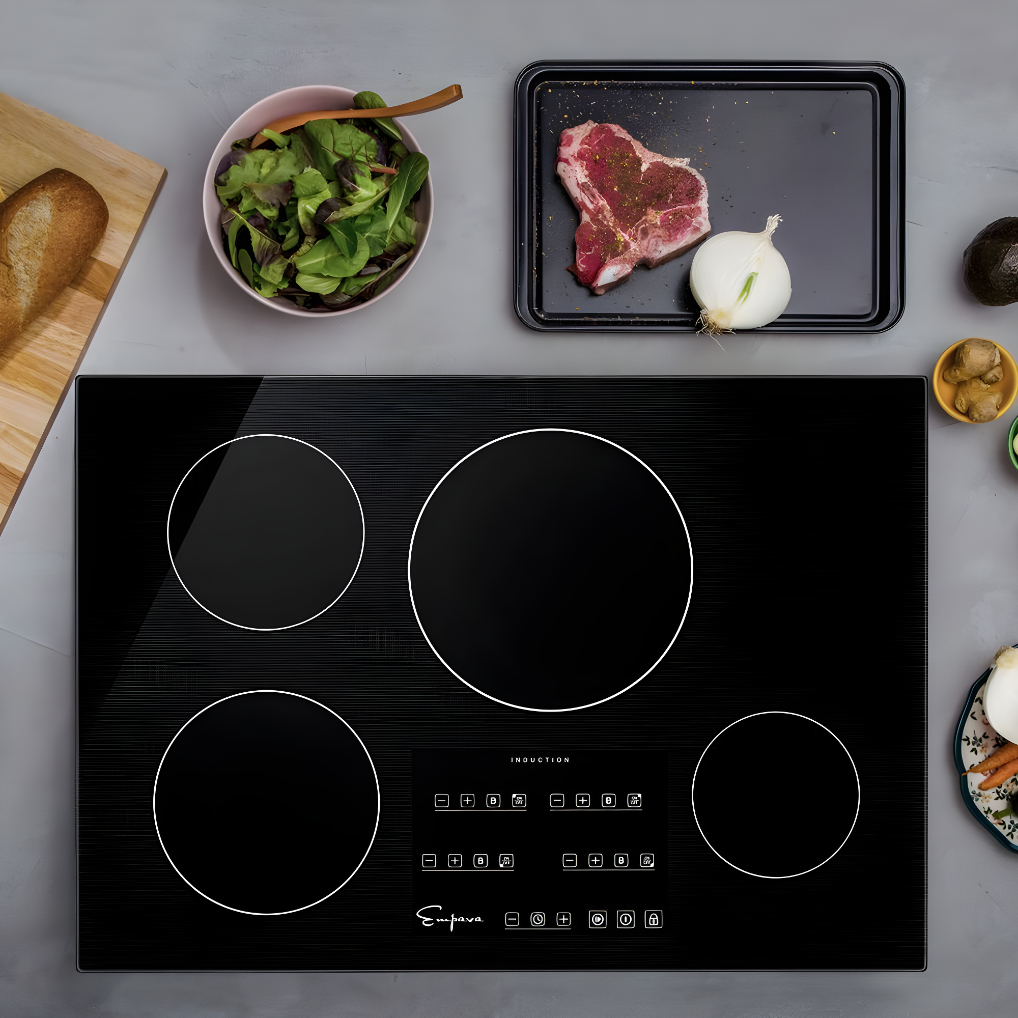 Empava 30'' Black Ceramic 4-Burner Induction Cooktop