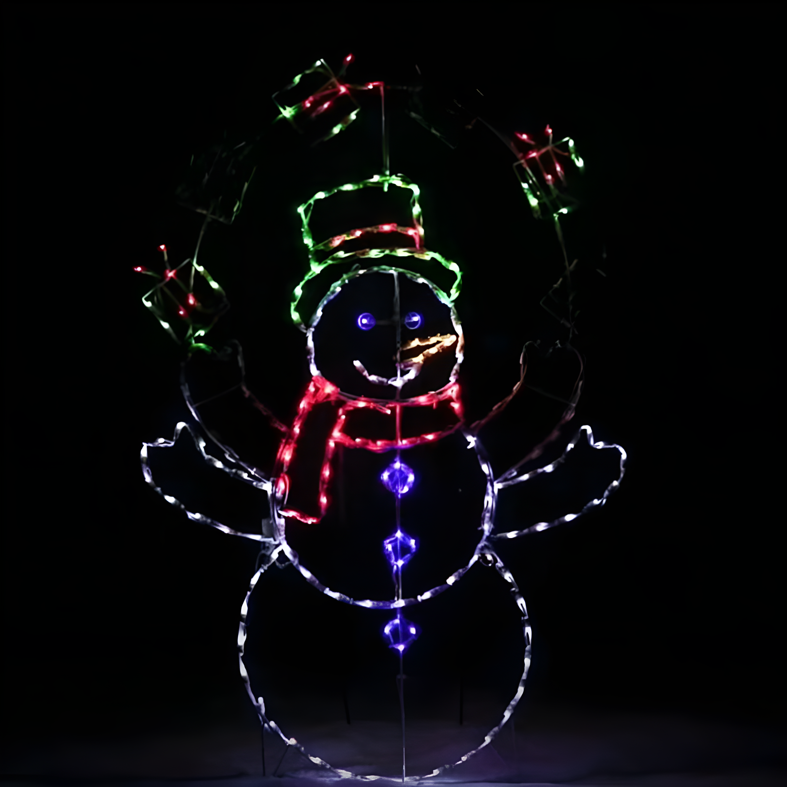 ProductWorks 60 In Pro-Line LED Animation Juggling Snowman Christmas Decoration