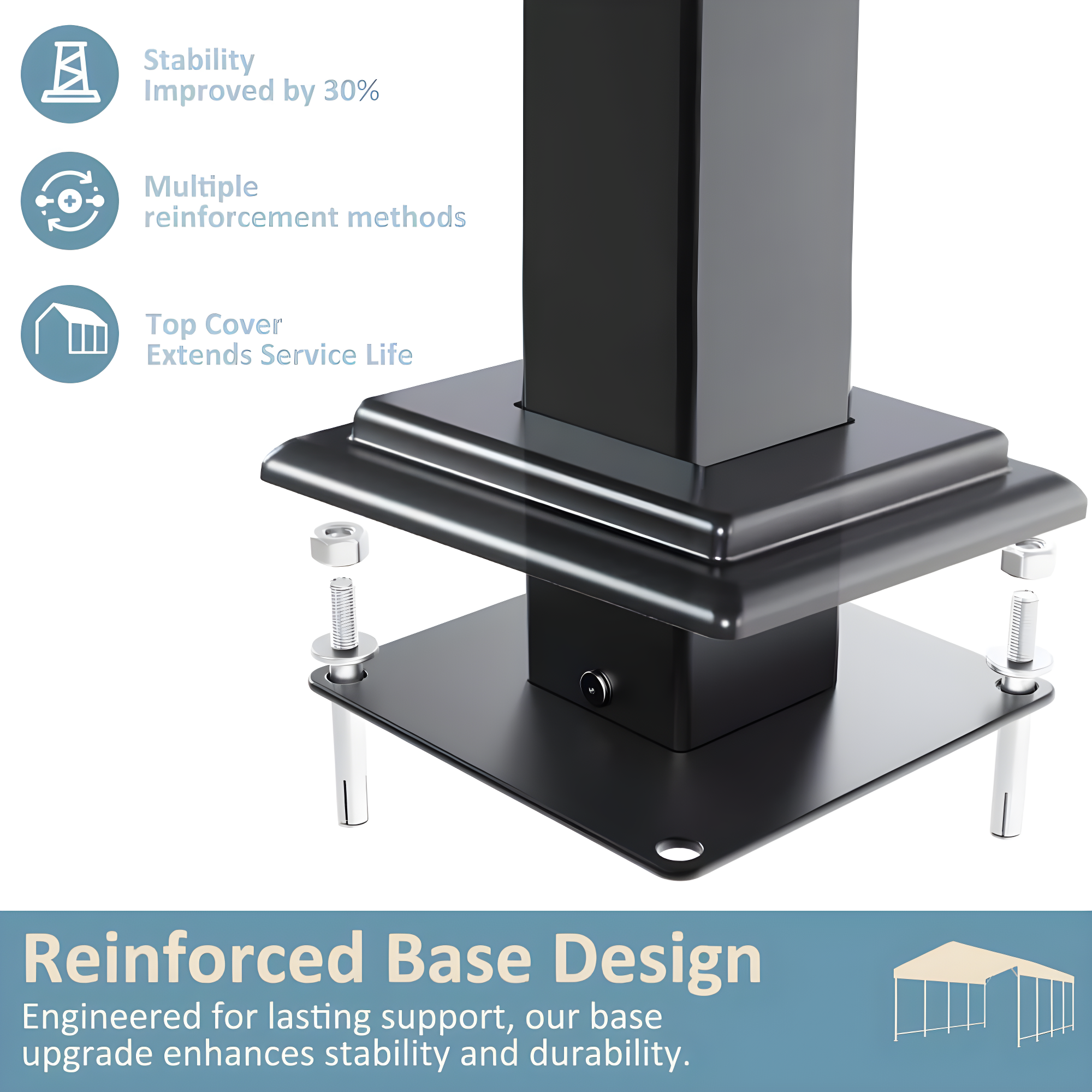 Carport 12x20 FT Metal Carport with Enhanced Base Outdoor Heavy Duty Garage Galvanized Car Shelter for Pickup, Boat, Car and Tractors