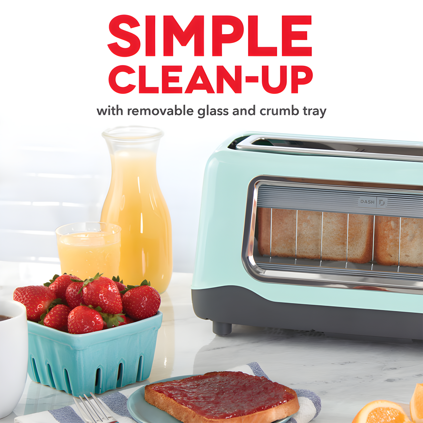 DASH Dash 2 Slice Long Slot Clear View Toaster