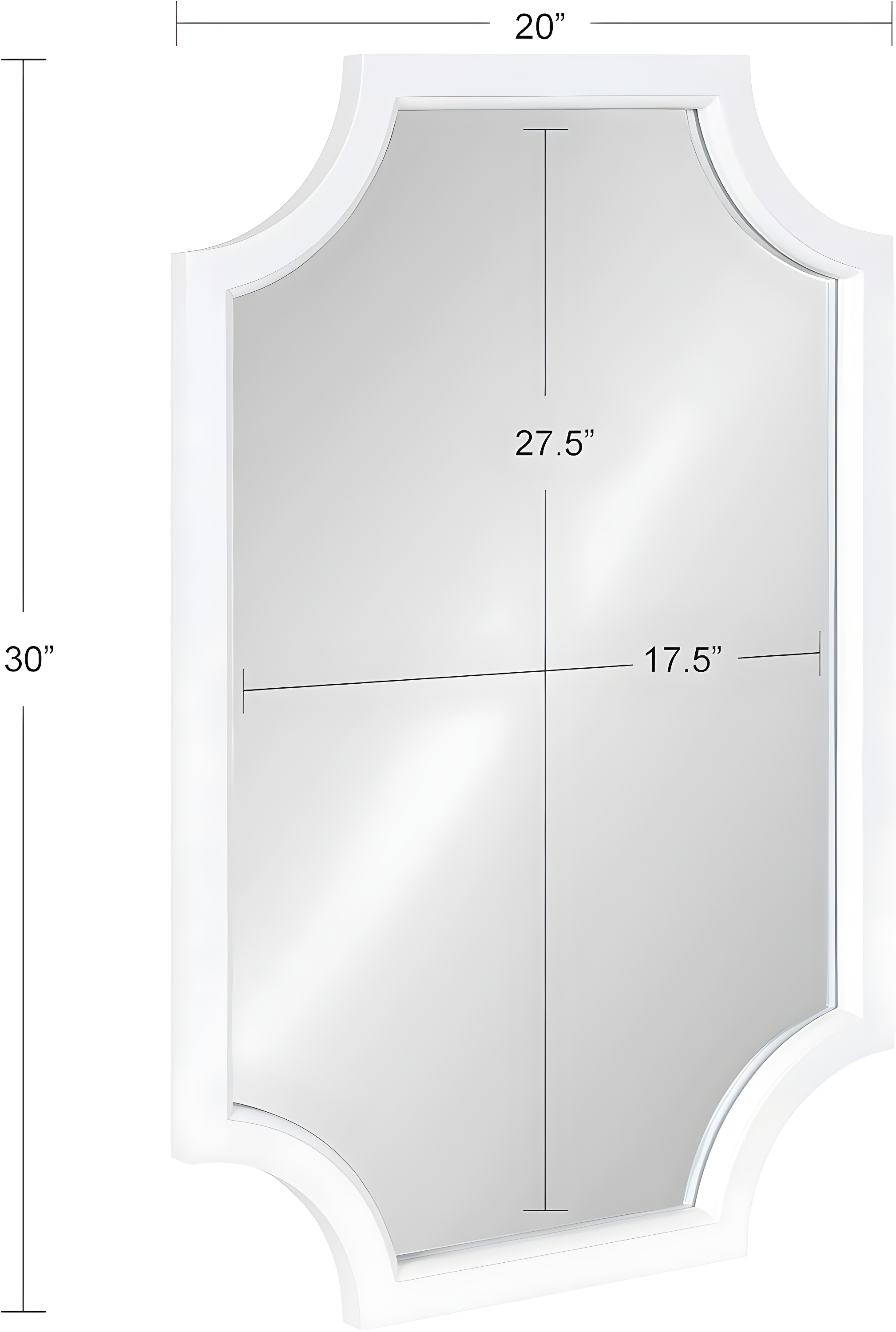 20" x 30" Hogan Scallop Wall Mirror White - Kate & Laurel All Things Decor: Modern MDF Frame, No Assembly Required