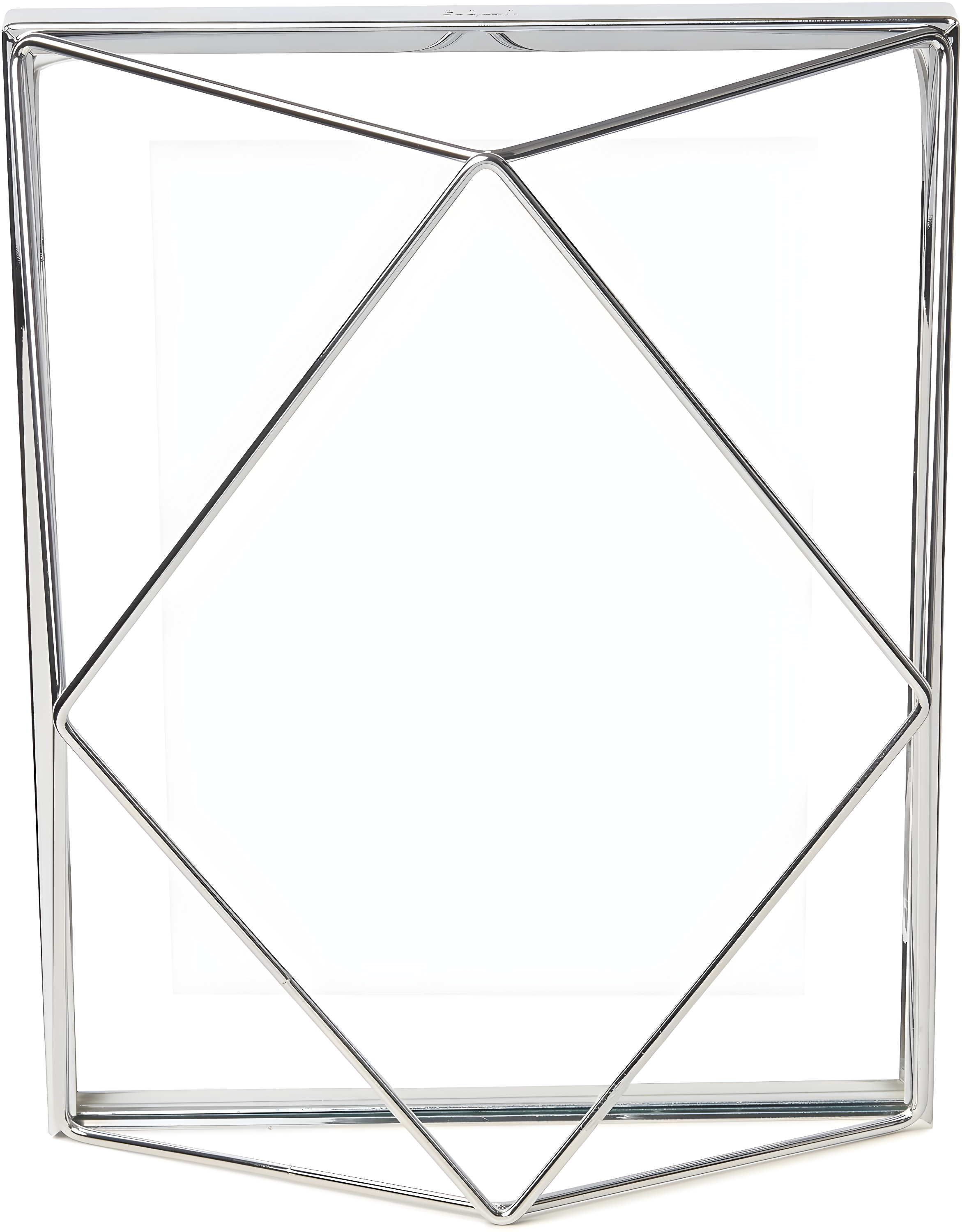 Umbra 5"x7" Prisma Picture Frame Chrome: Modern Geometric Design, Steel Material, Wall or Tabletop Display