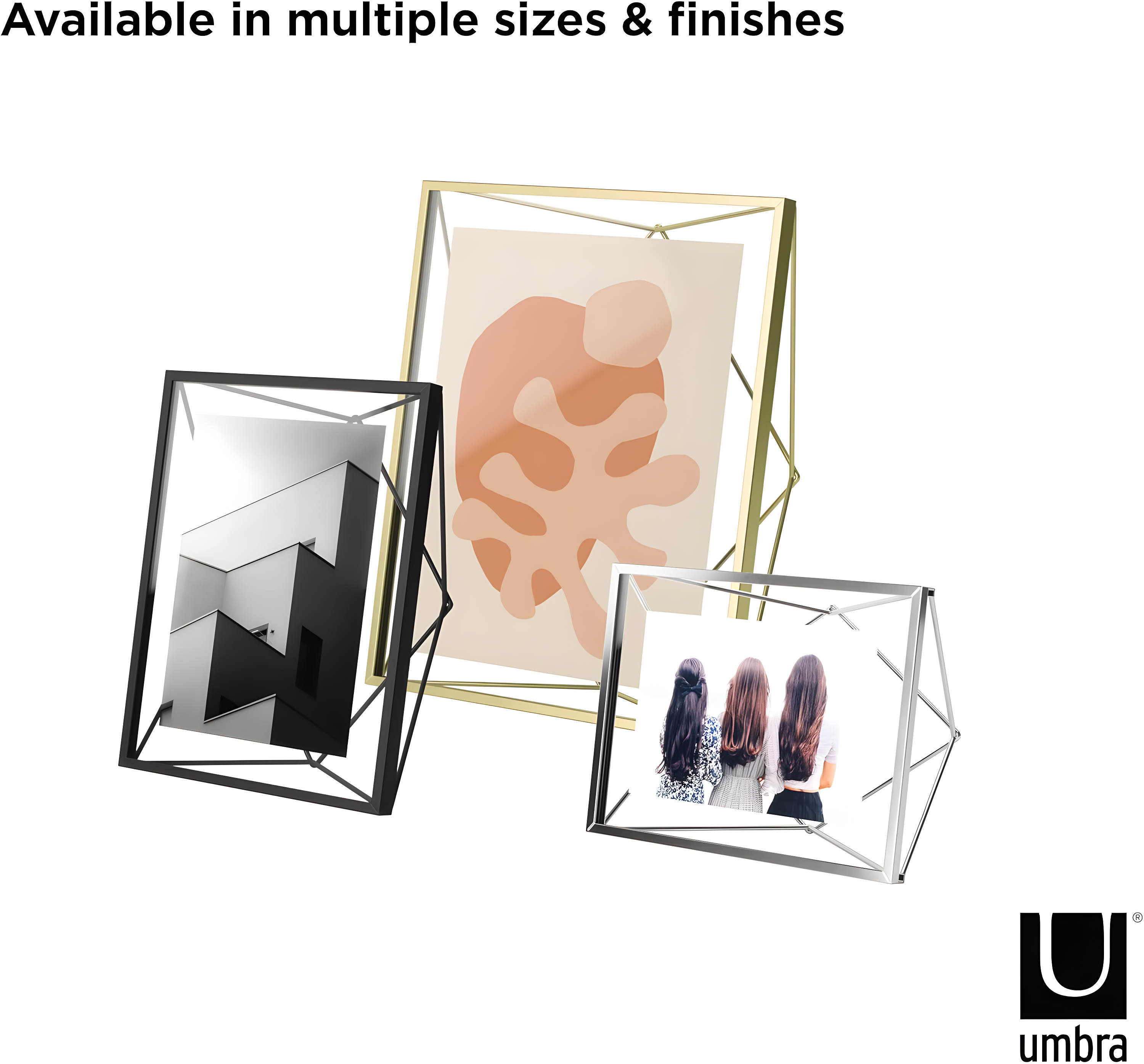 Umbra 5"x7" Prisma Picture Frame Chrome: Modern Geometric Design, Steel Material, Wall or Tabletop Display