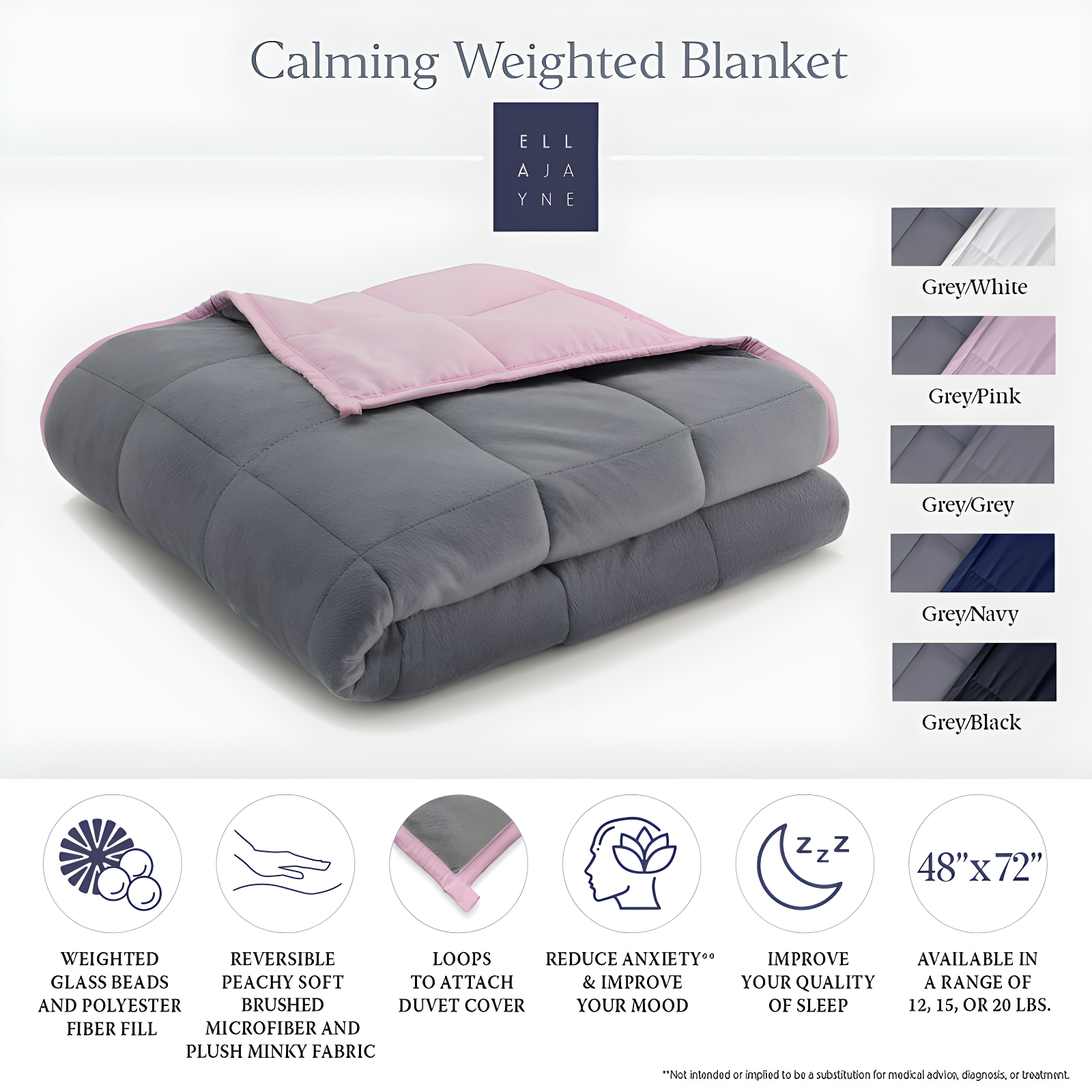 Ella Jayne Home Reversible Weighted Anti-Anxiety Blanket