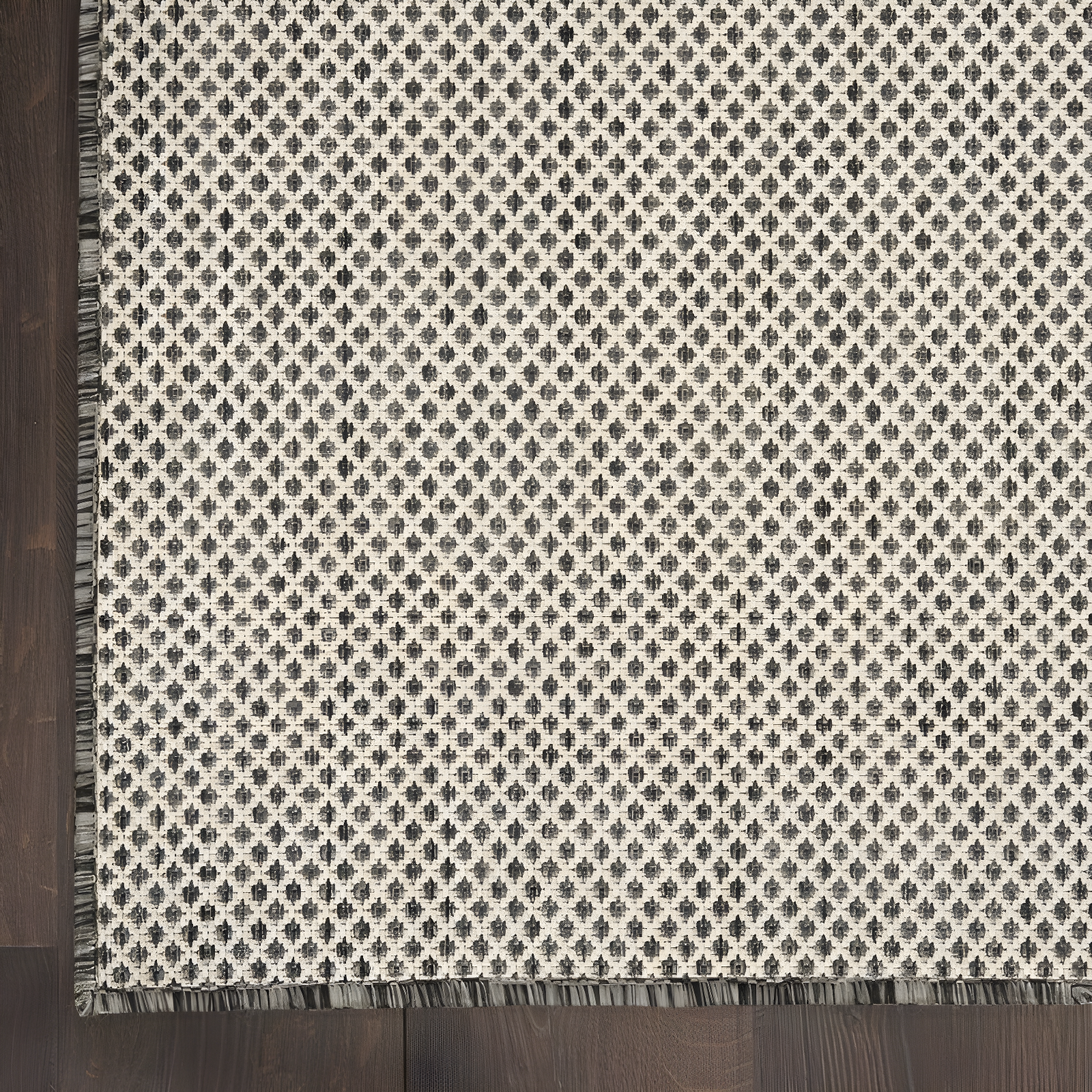 Beachcrest Home™ Rectangle Hartigan Geometric Machine Tufted Polypropylene Plastic Indoor / Outdoor Area Rug in Gray