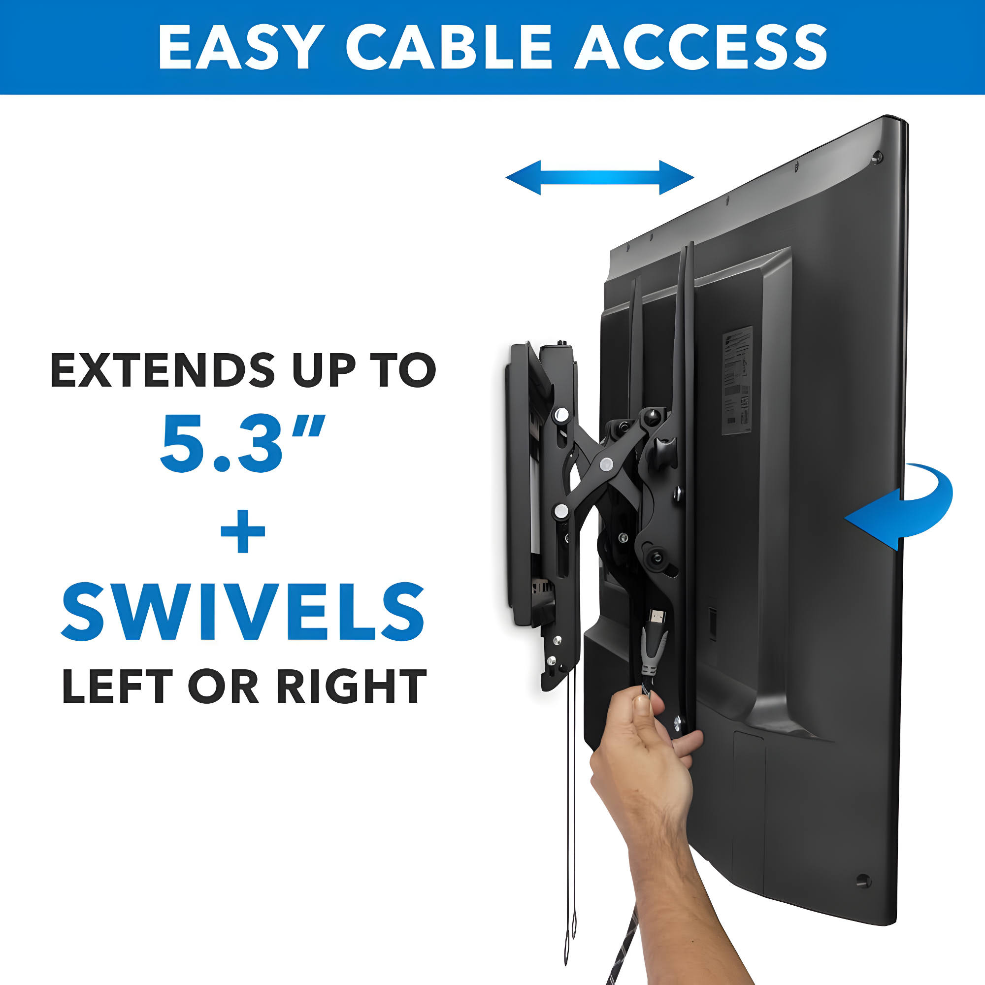 Mount-it Mount-It Advanced Tilt TV Wall Mount | Full Tilting Extendable Mounting Bracket Fits 37" - 80" TVs