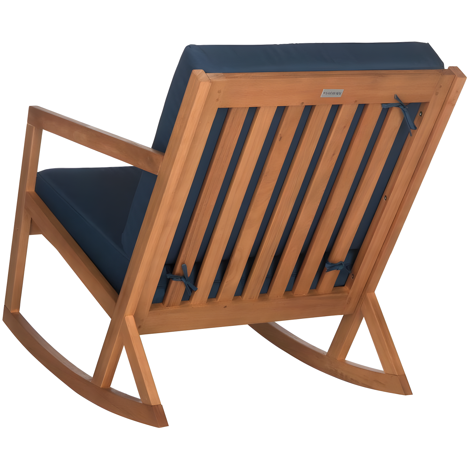 Vernon Rocking Chair Indoor/Outdoor - PAT7013 - Natural/Navy - Safavieh