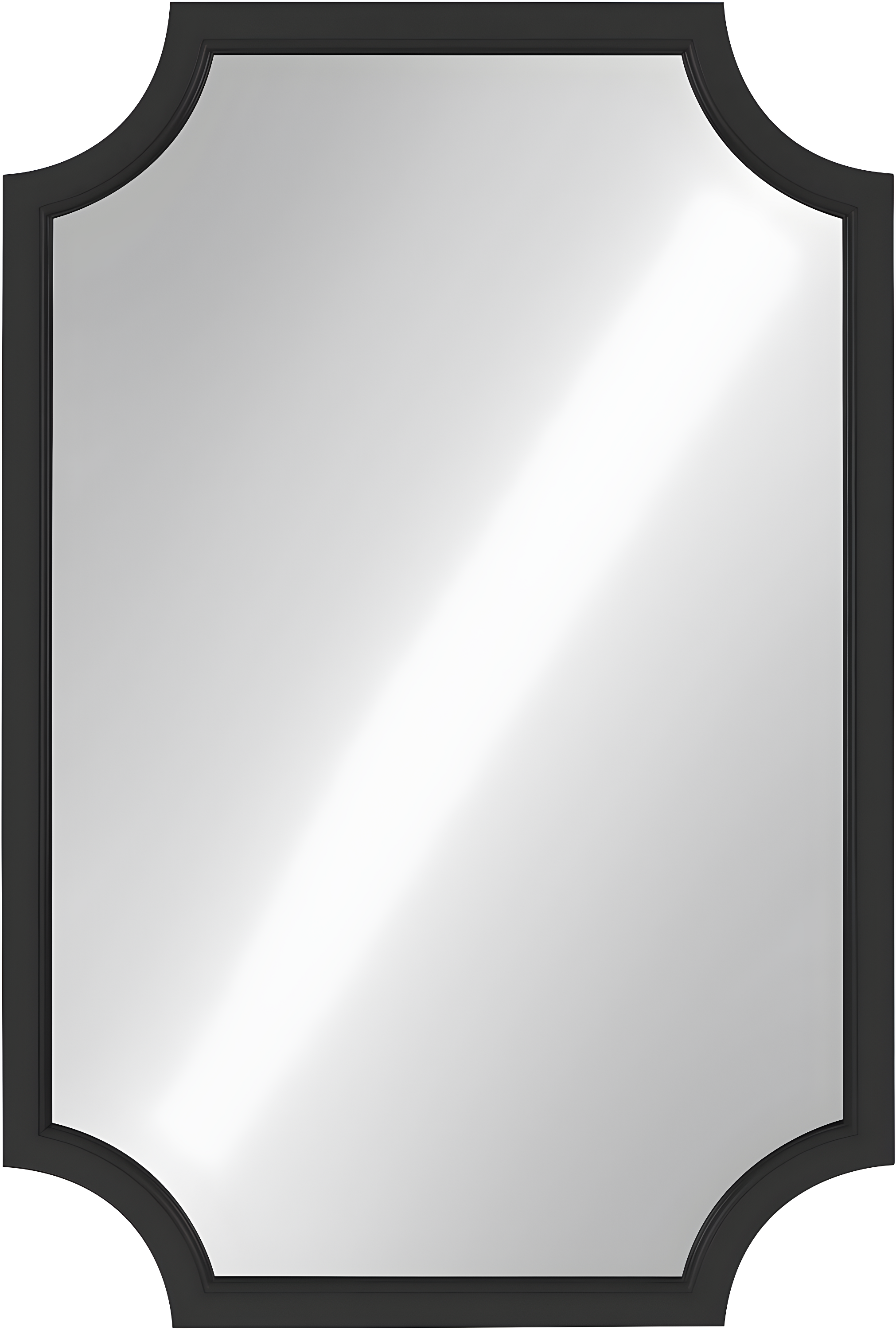Kate and Laurel 24" x 36" Hogan Framed Scallop Wall Mirror Black : Modern Style, MDF Frame, No Assembly Required