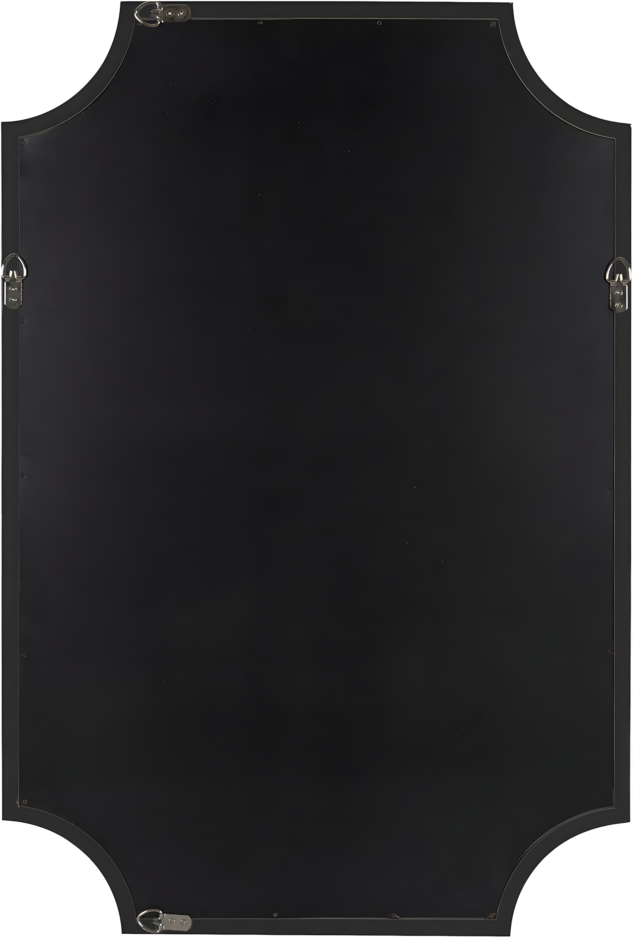 Kate and Laurel 24" x 36" Hogan Framed Scallop Wall Mirror Black : Modern Style, MDF Frame, No Assembly Required