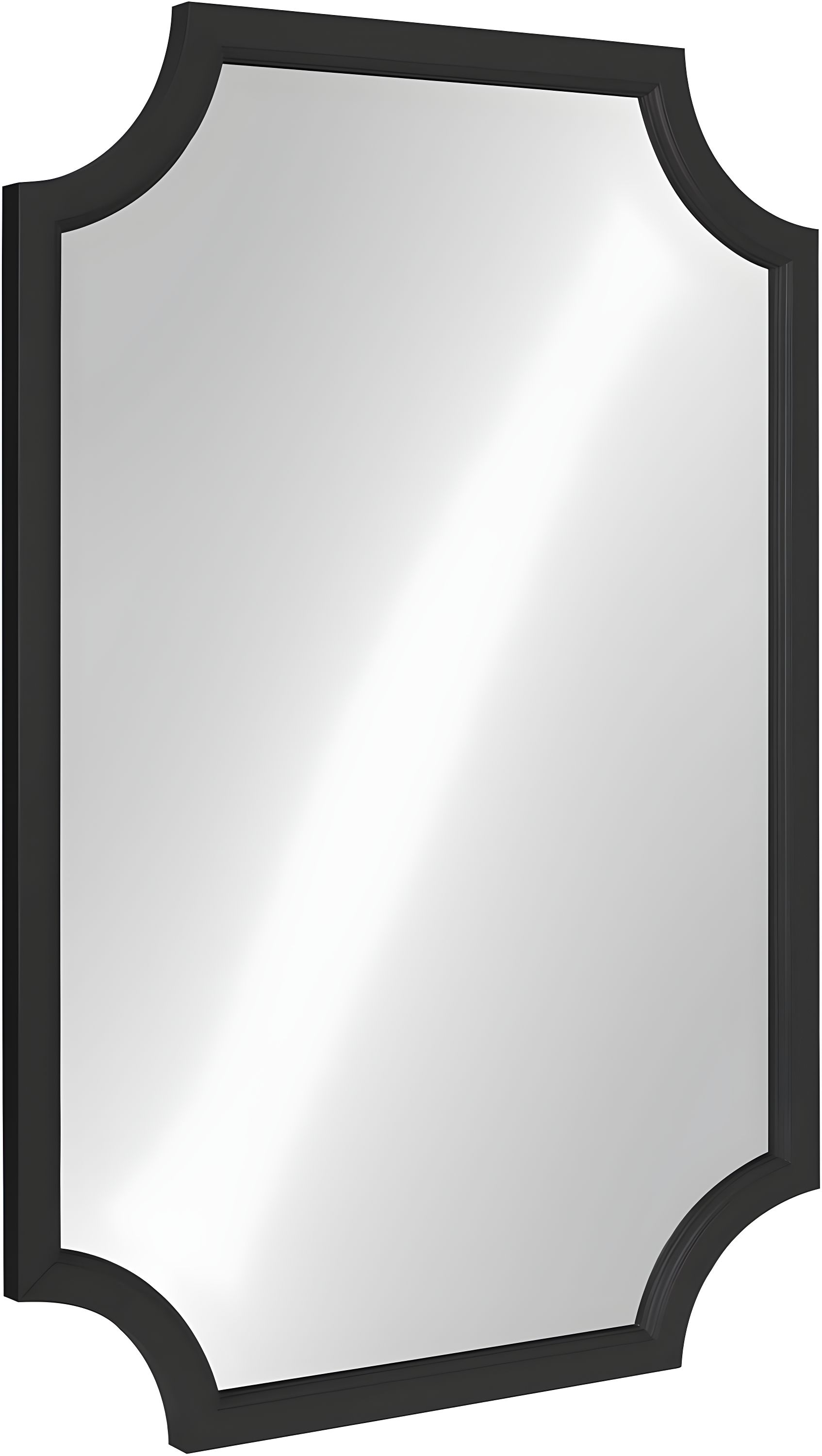 Kate and Laurel 24" x 36" Hogan Framed Scallop Wall Mirror Black : Modern Style, MDF Frame, No Assembly Required