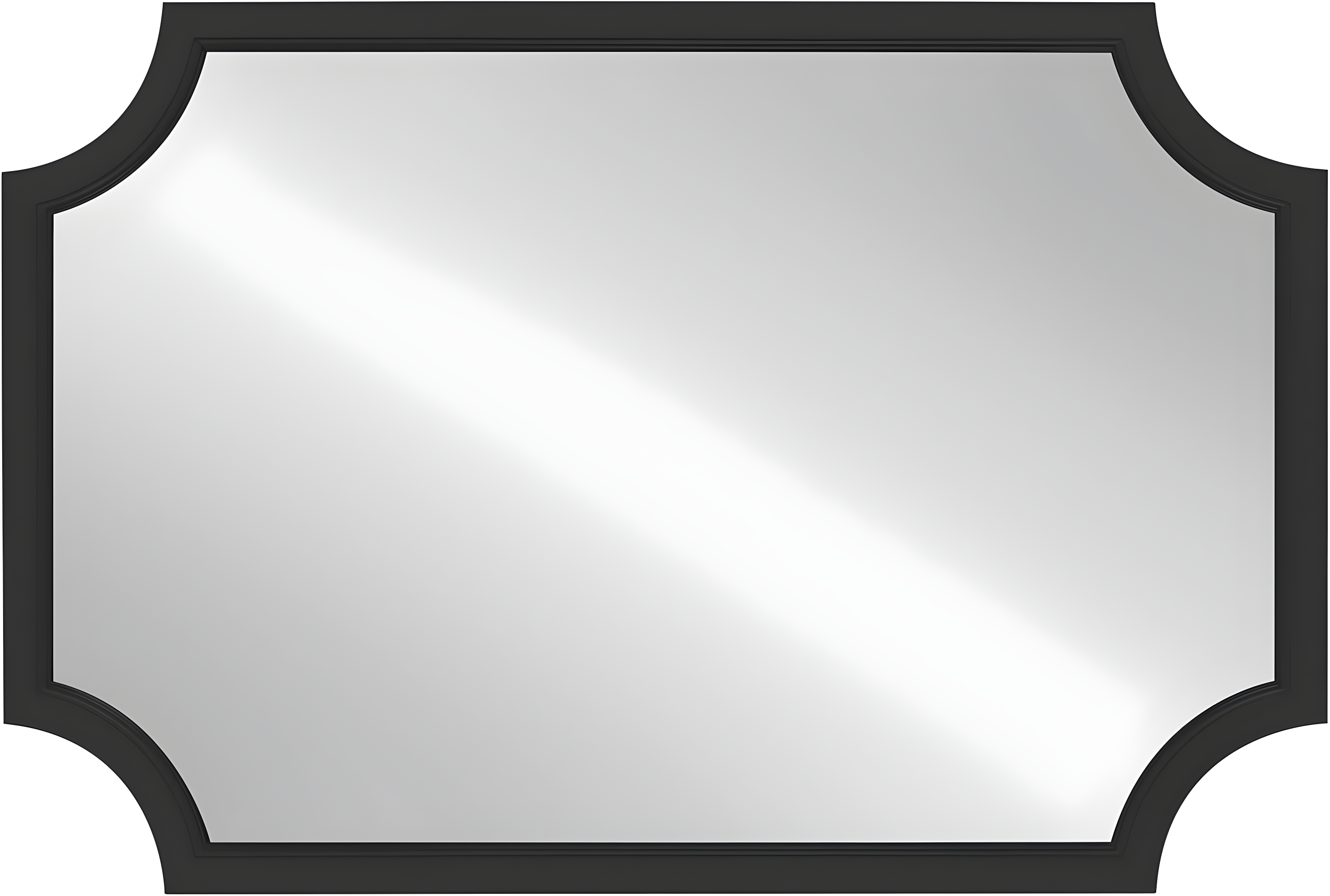 Kate and Laurel 24" x 36" Hogan Framed Scallop Wall Mirror Black : Modern Style, MDF Frame, No Assembly Required