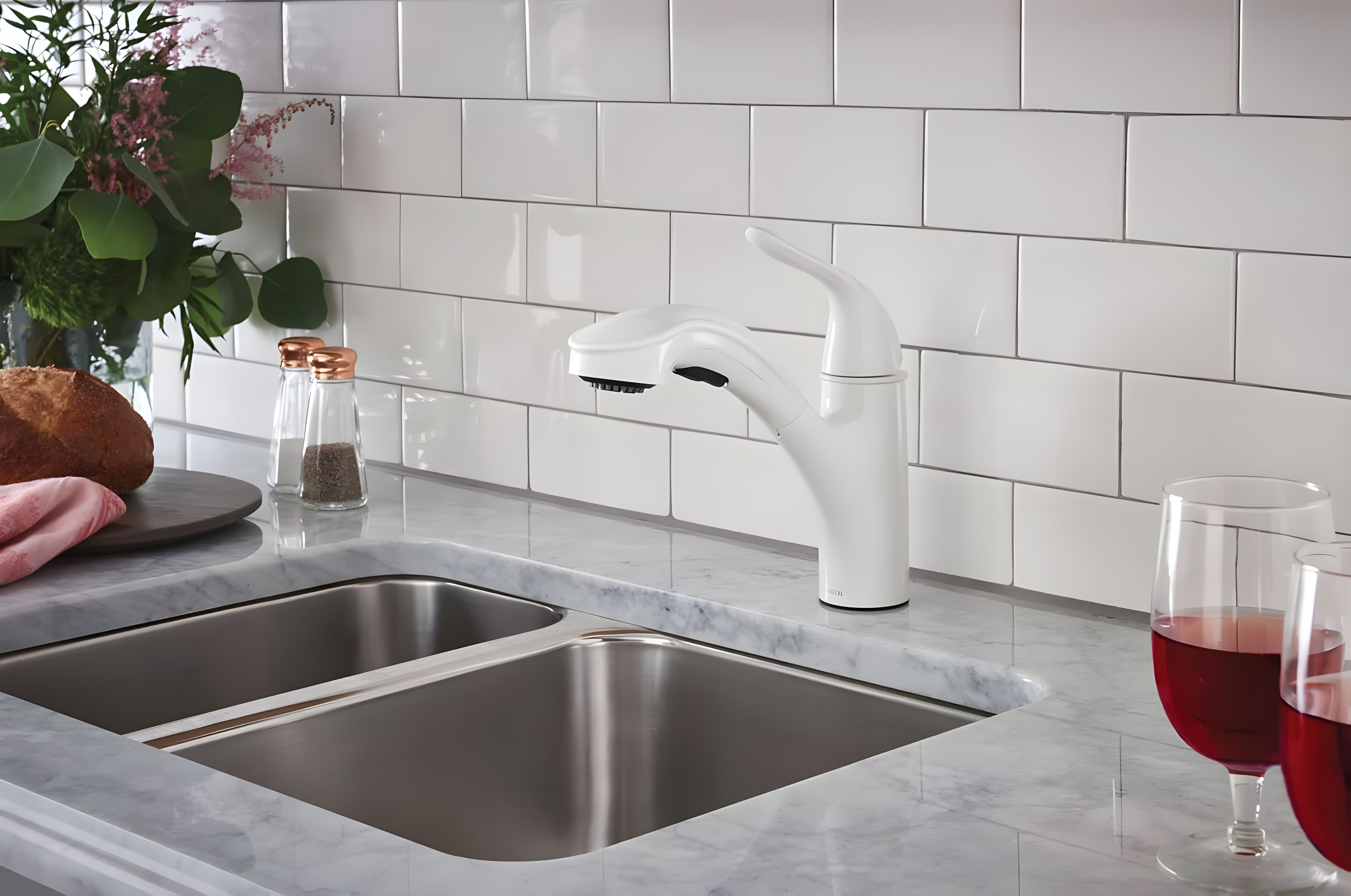 Moen Brecklyn Single-Handle Pull-Out Sprayer Kitchen Faucet with Power Clean Technology