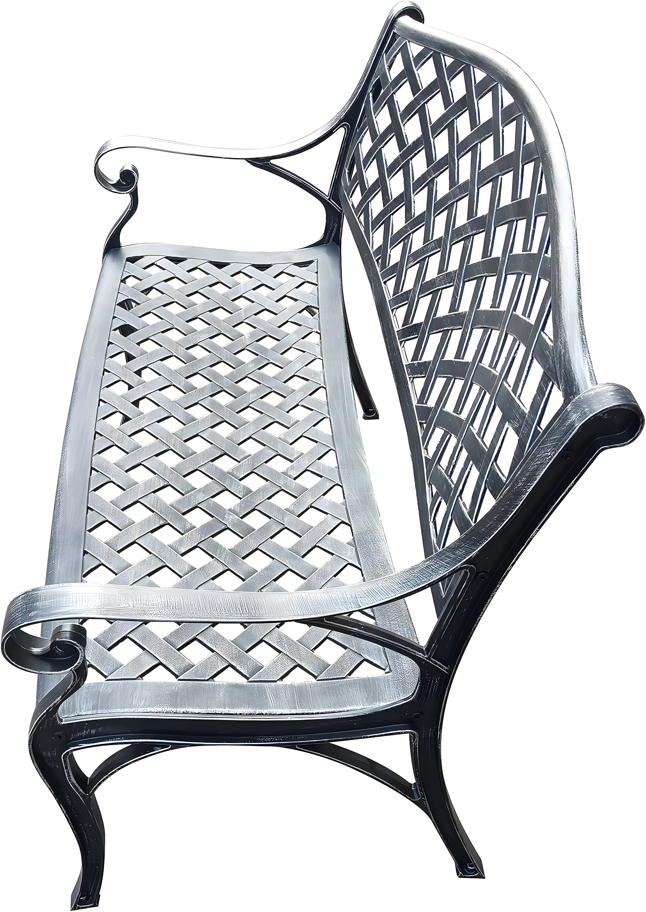 Modern Aluminum Patio Bench - Gray - Oakland Living