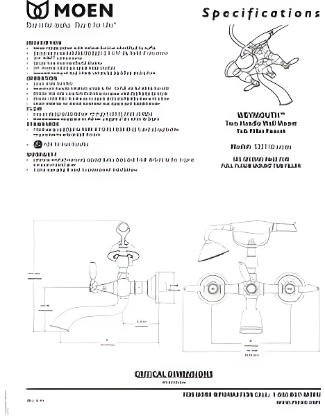 Weymouth Double Handle Floor Mounted Clawfoot Tub Faucet Trim with Diverter and Handshower