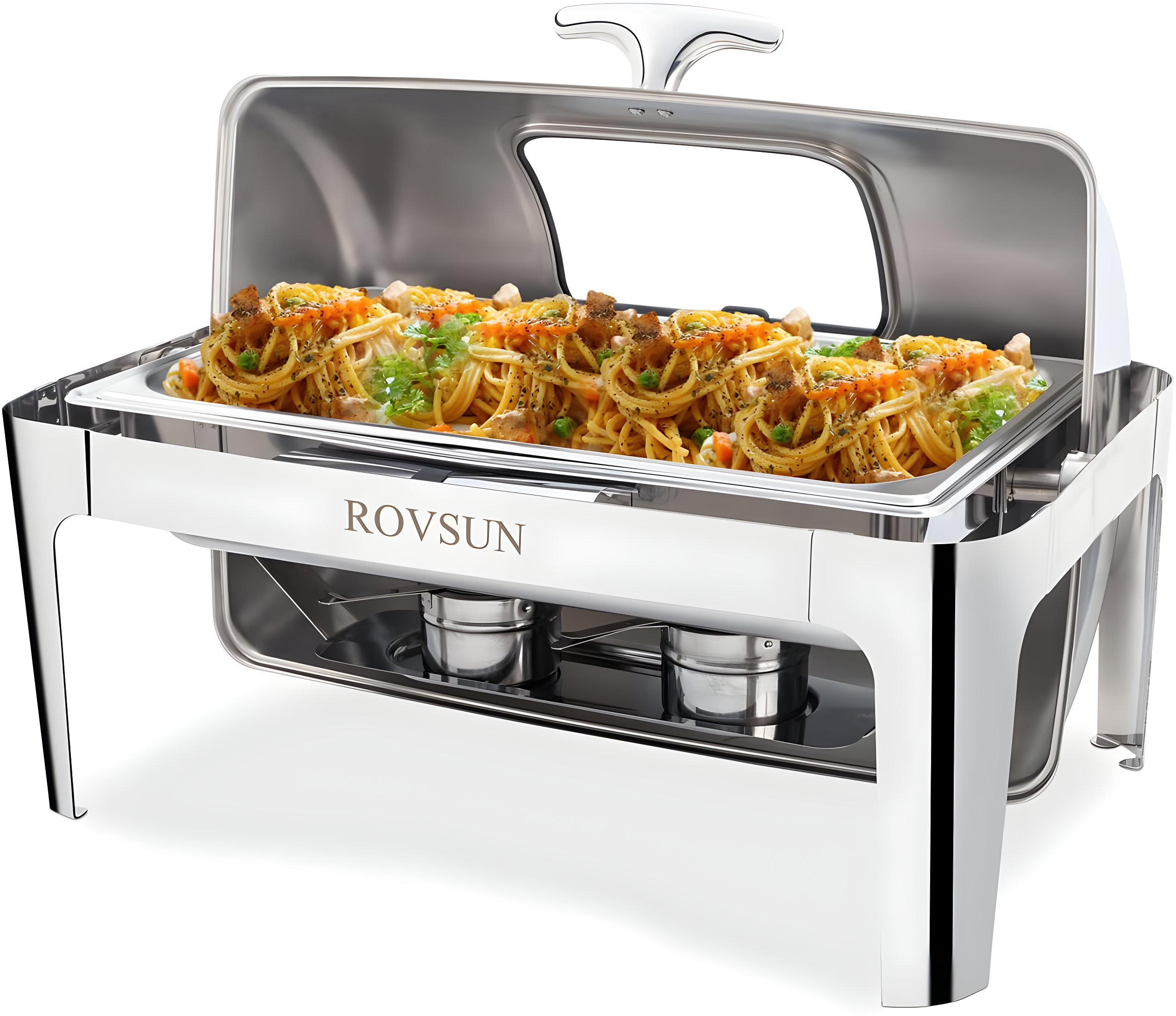 ROVSUN Roll Top Silver Stainless Steel Chafing Dish Buffet Set
