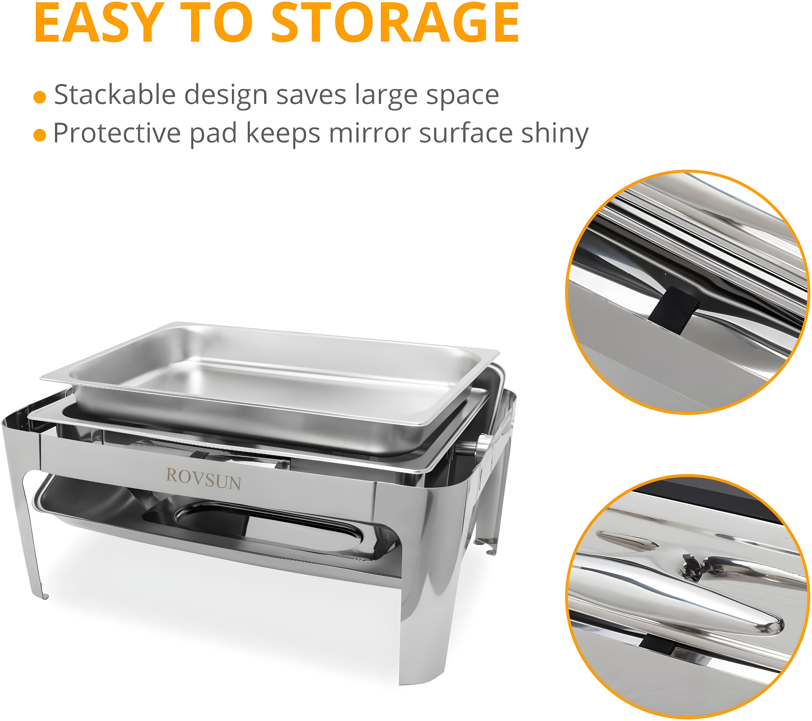 ROVSUN Roll Top Silver Stainless Steel Chafing Dish Buffet Set