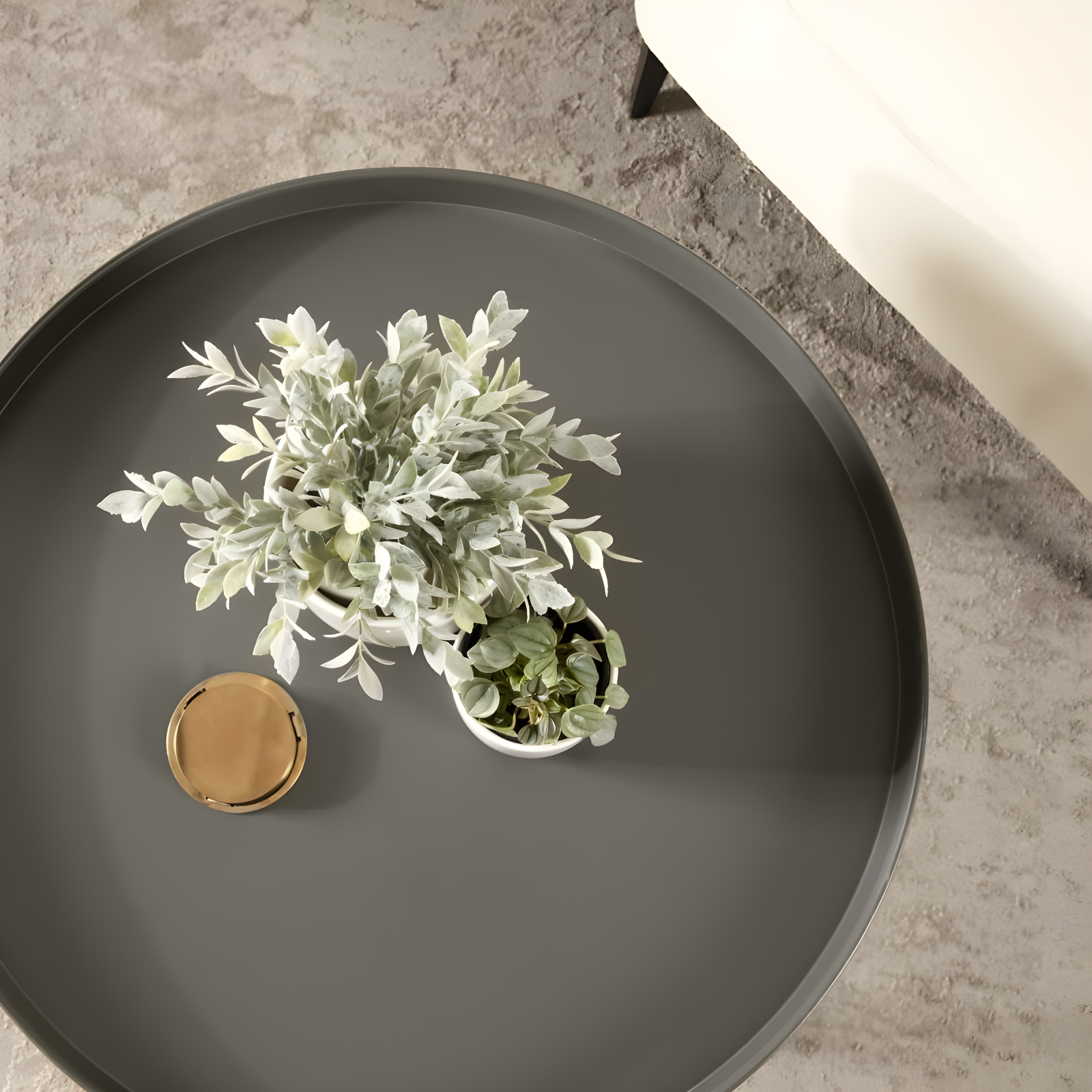 Kate and Laurel Celia Round Metal Coffee Table, 28.25x28.25x19, Gray and Gold