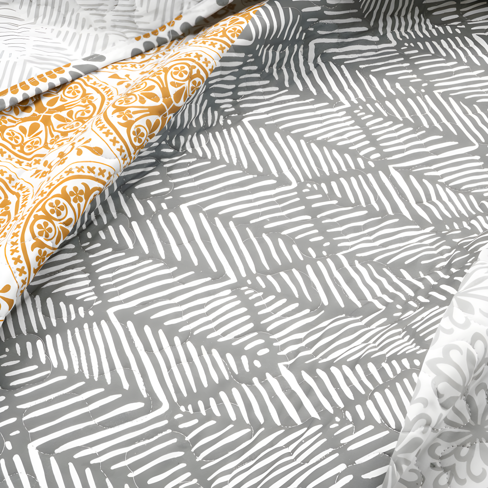 Lush Decor Bohemian 100% Cotton Reversible 3-Piece Quilt Set