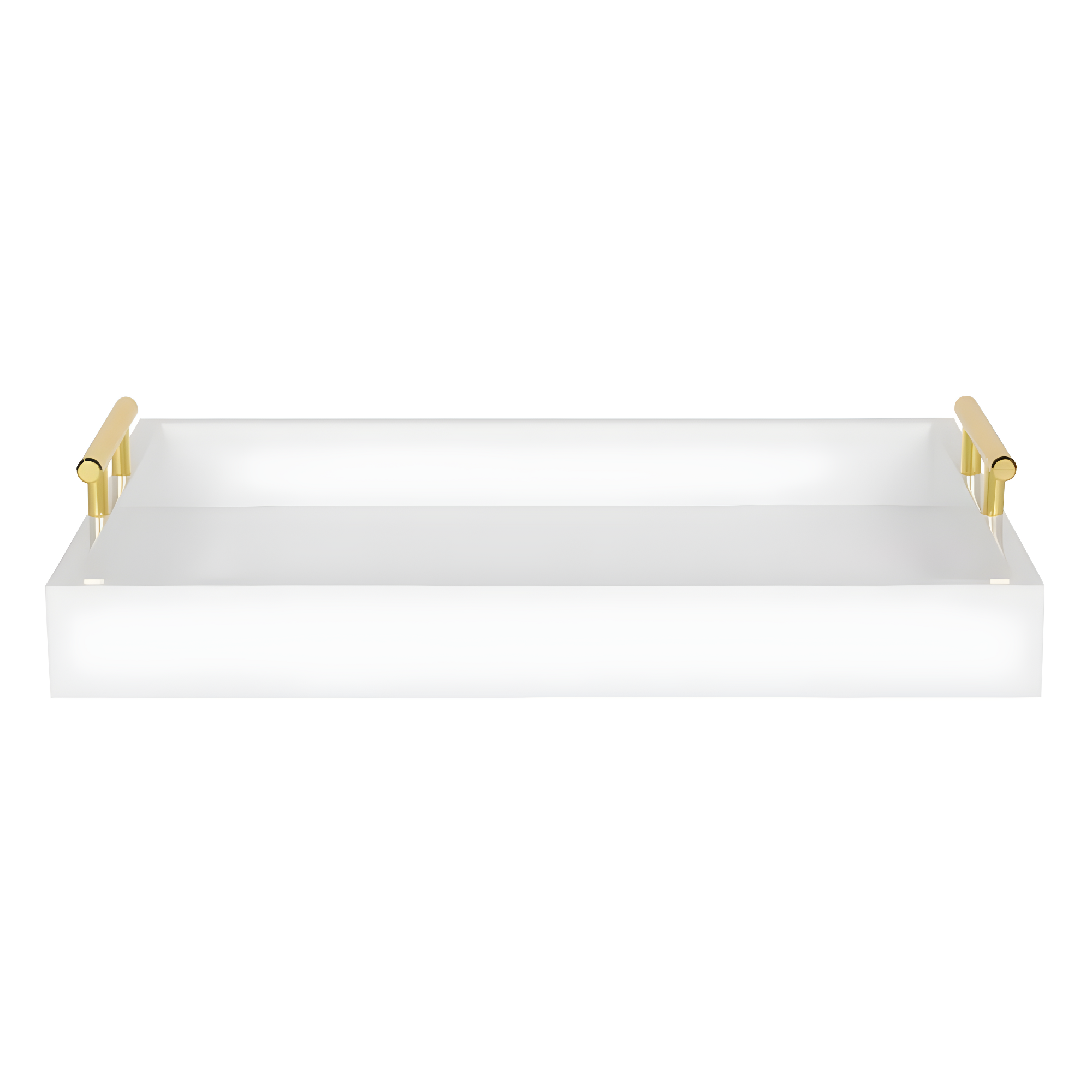 Kate and Laurel Lipton Tray, 16.5x12.25, White and Gold