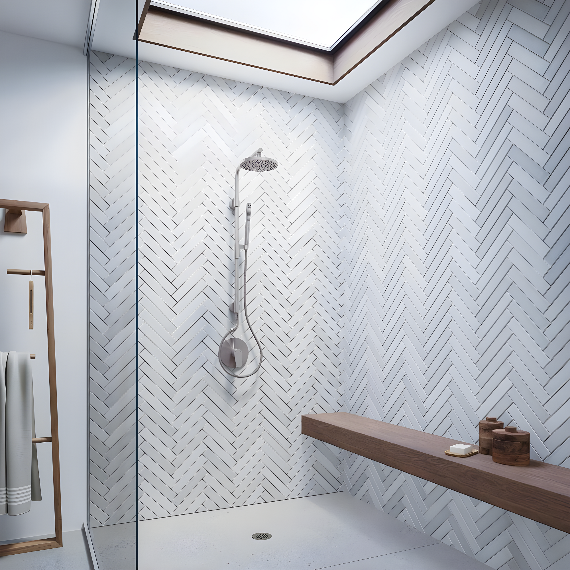 Brushed Nickel Dual Rain and Handheld Shower System