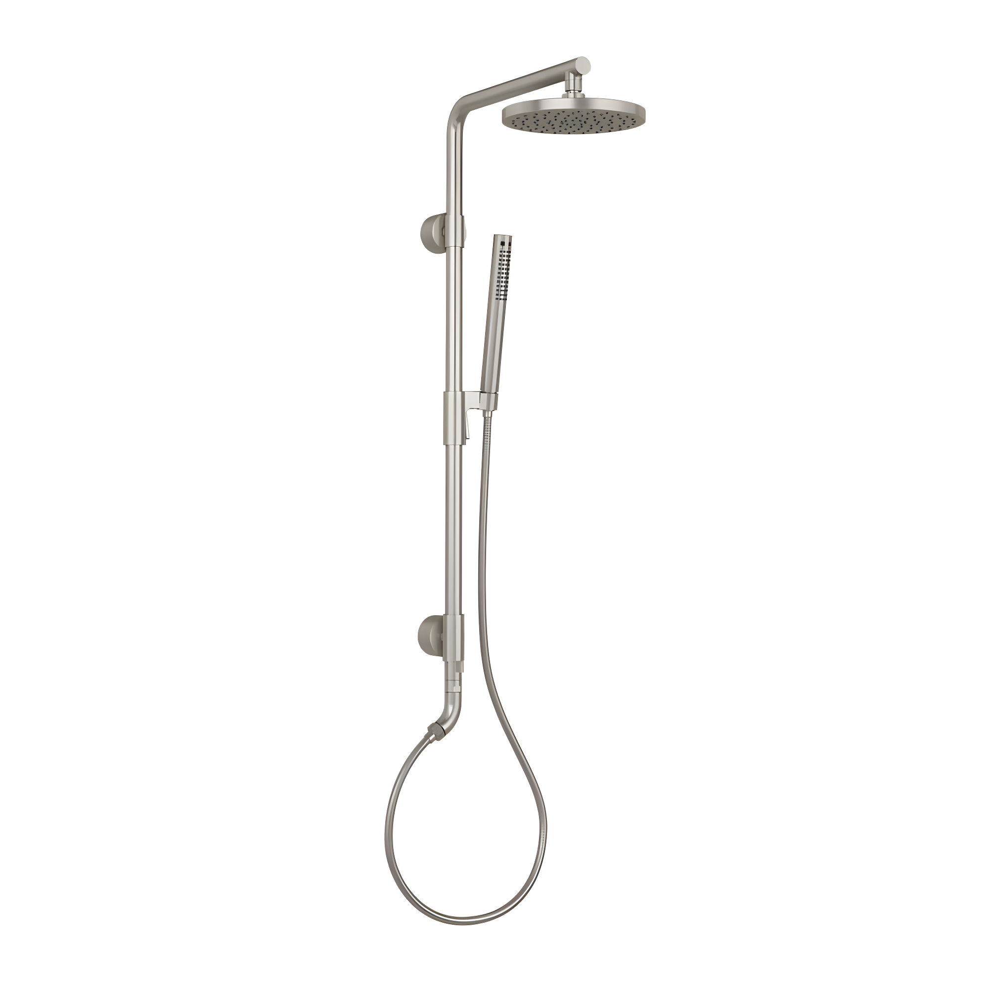Brushed Nickel Dual Rain and Handheld Shower System