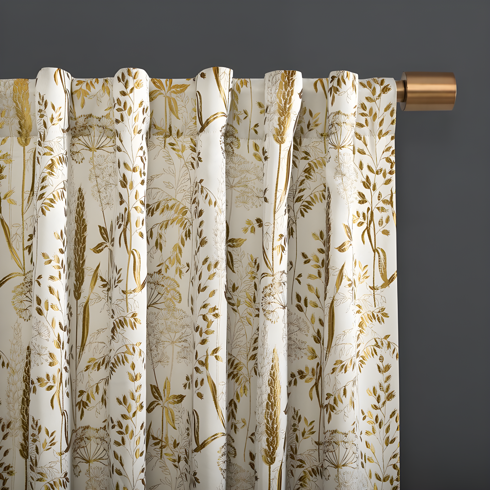 Scott Living Scott Living Aubry Shimmering Floral 100% Blackout Back Tab Curtain Panel