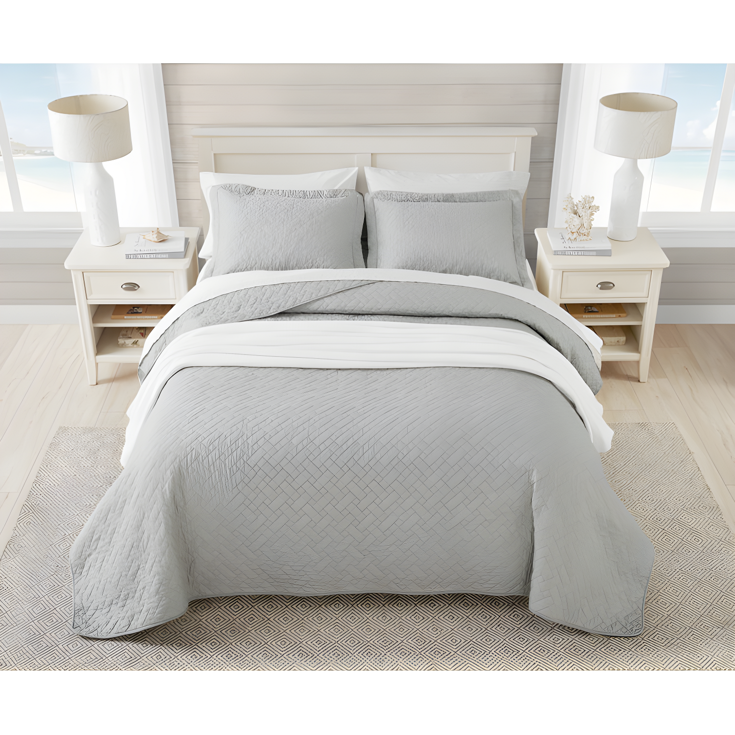 Tommy Bahama Home Tommy Bahama Raffia Solid Cotton Reversible Quilt Set