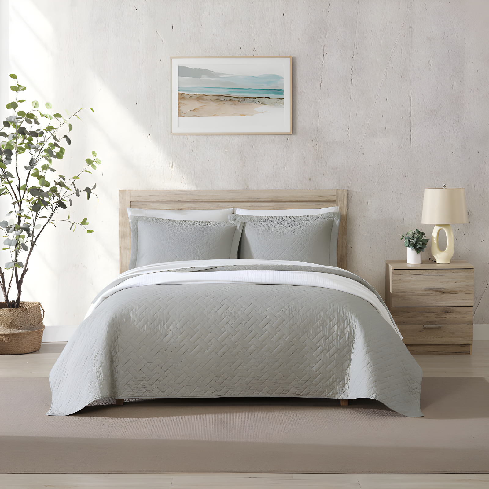 Tommy Bahama Home Tommy Bahama Raffia Solid Cotton Reversible Quilt Set