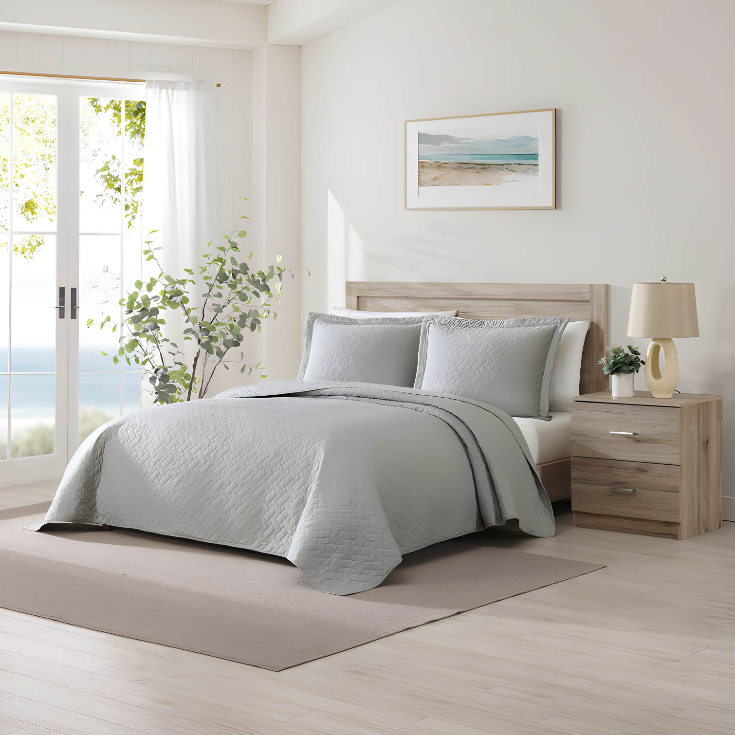 Tommy Bahama Home Tommy Bahama Raffia Solid Cotton Reversible Quilt Set