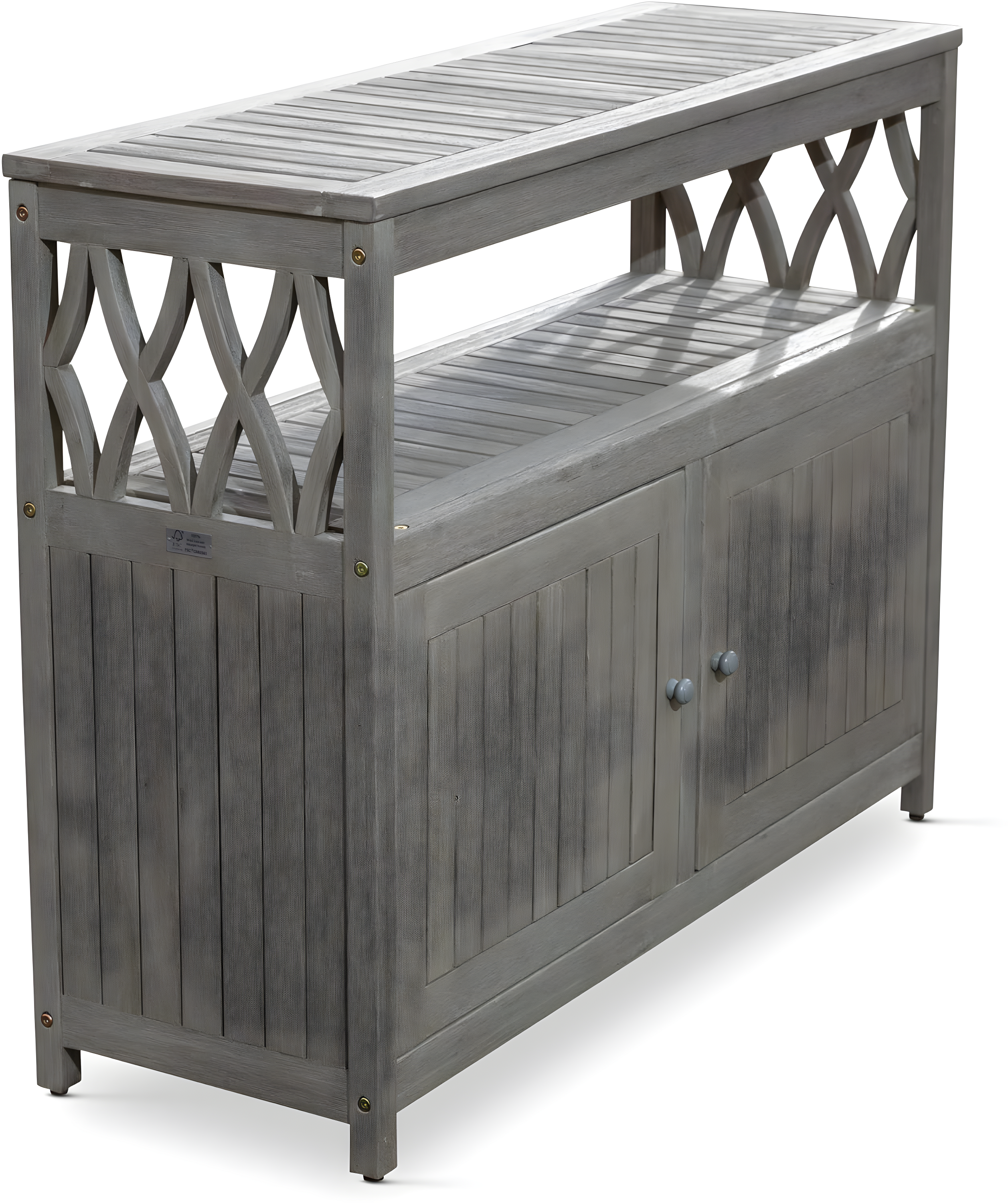 DTY Outdoor Living Longs Peak Eucalyptus Sideboard, Driftwood Gray