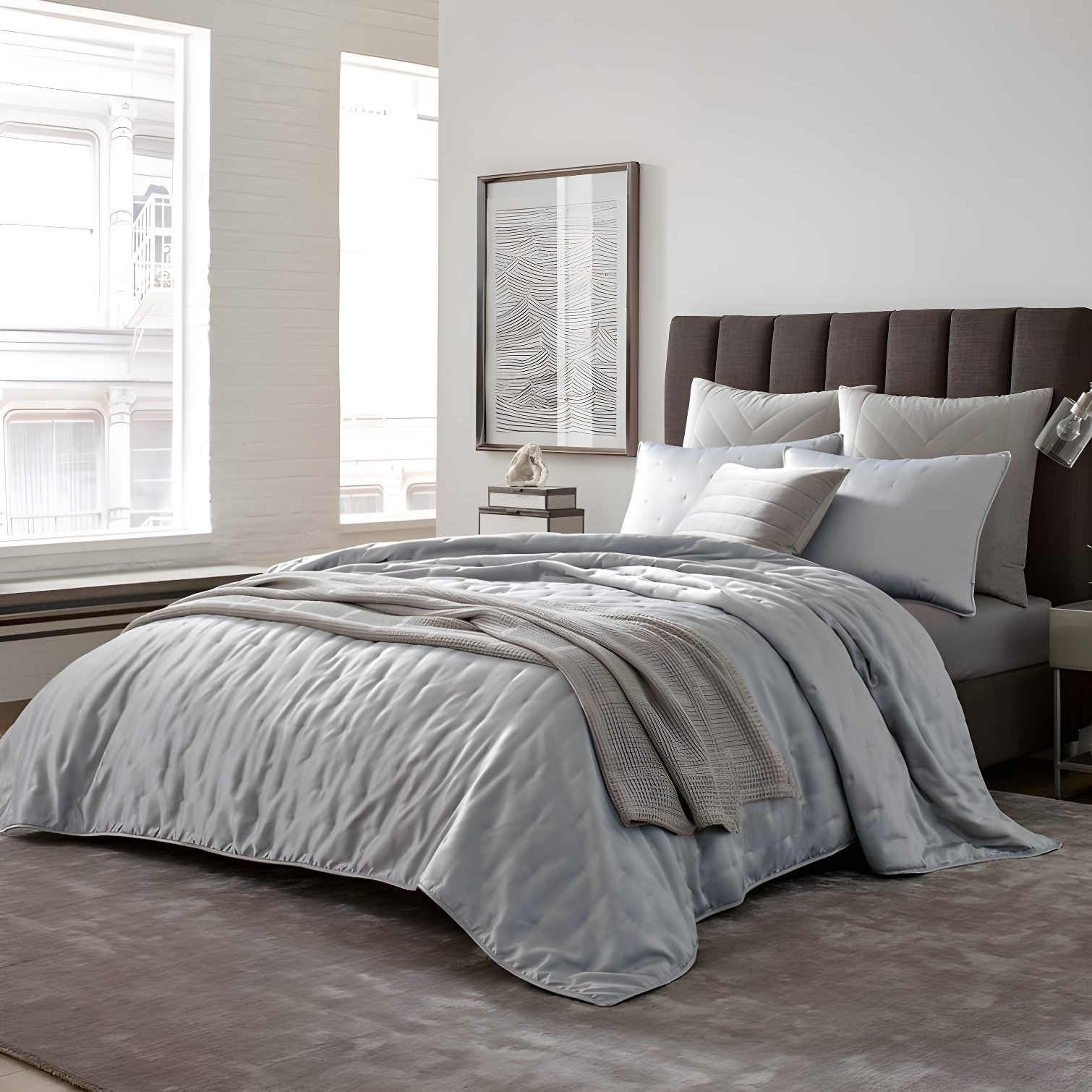 Kenneth Cole Kenneth Cole Waffle Grid Solid Cotton Blanket