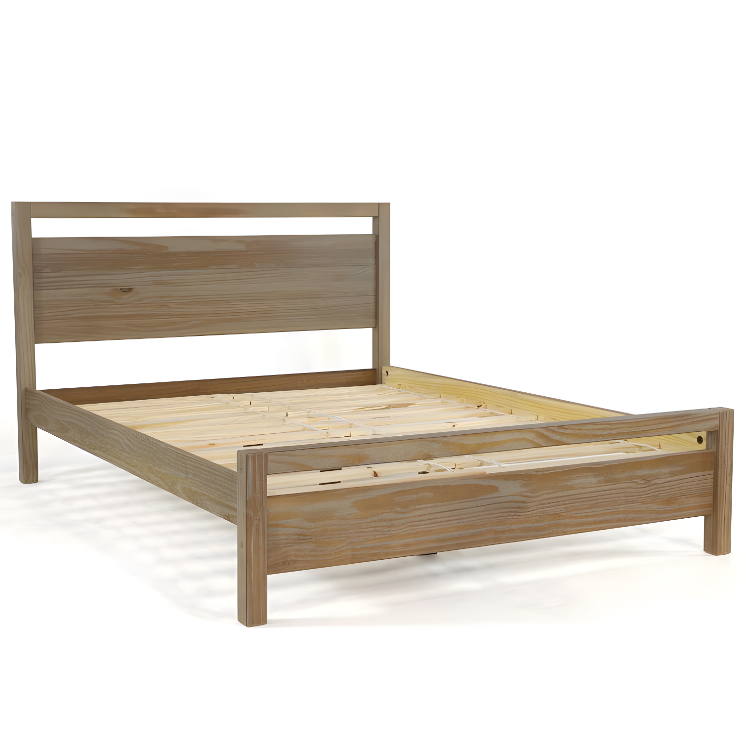 Loft Solid Wood Panel Bed