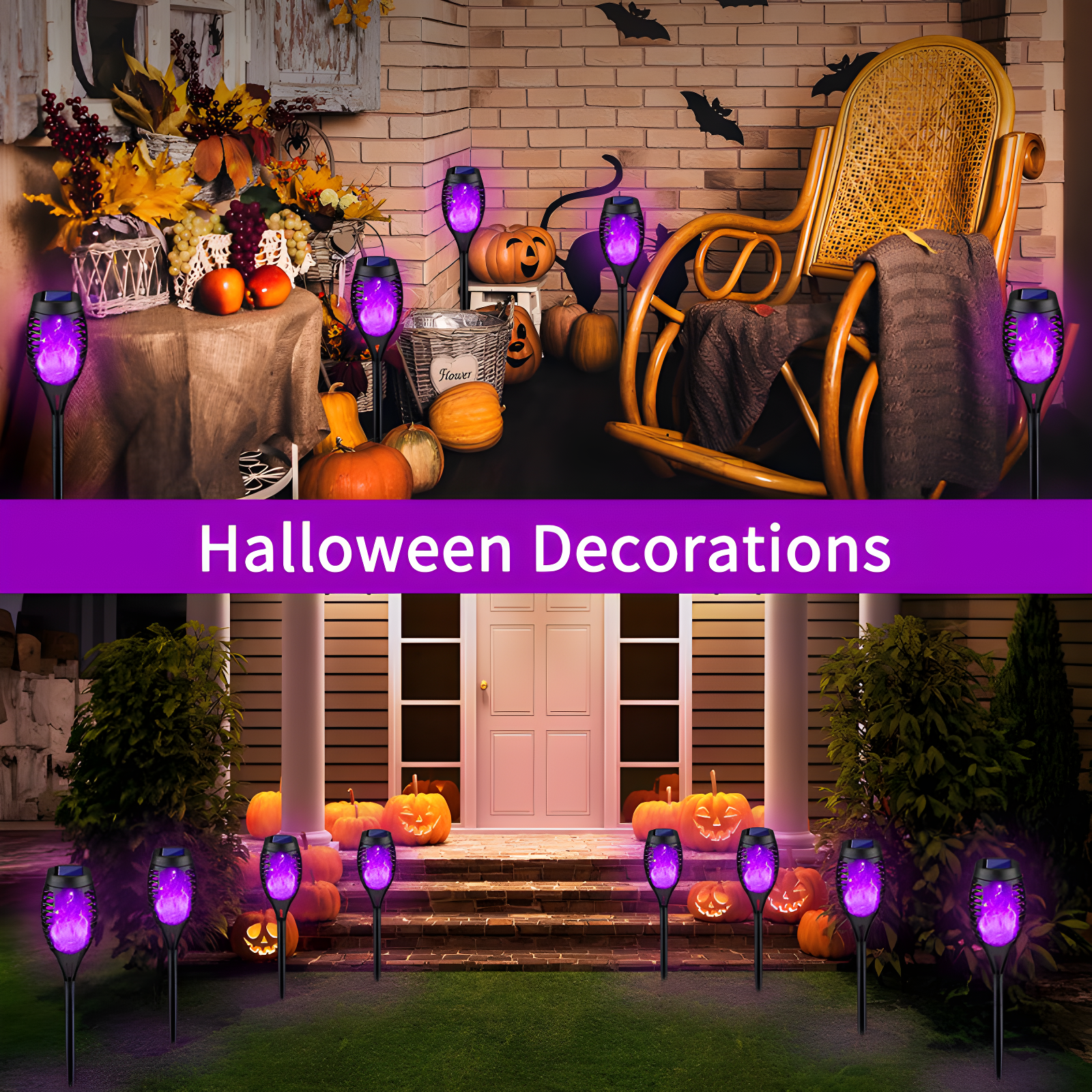 The Holiday Aisle® 8 Pack Halloween Decorations Outdoor, Halloween Solar Lights for Halloween Decor