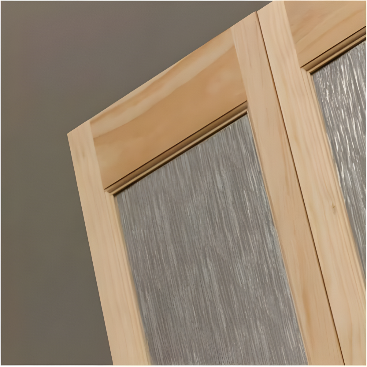 80'' Solid Wood Glass Unfinished Bi-Fold Door