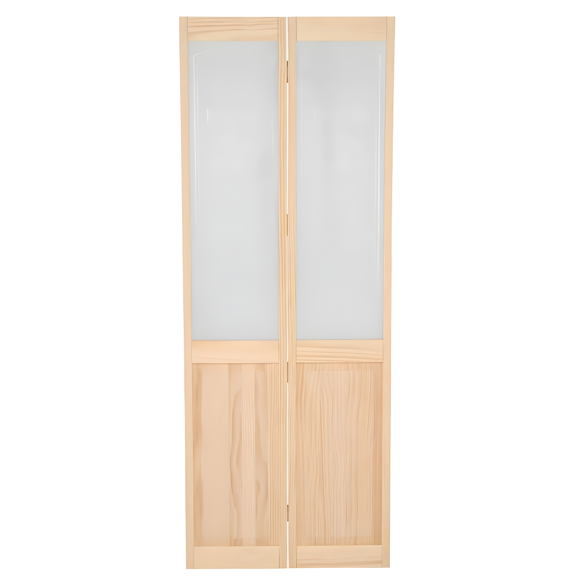 80'' Solid Wood Glass Unfinished Bi-Fold Door