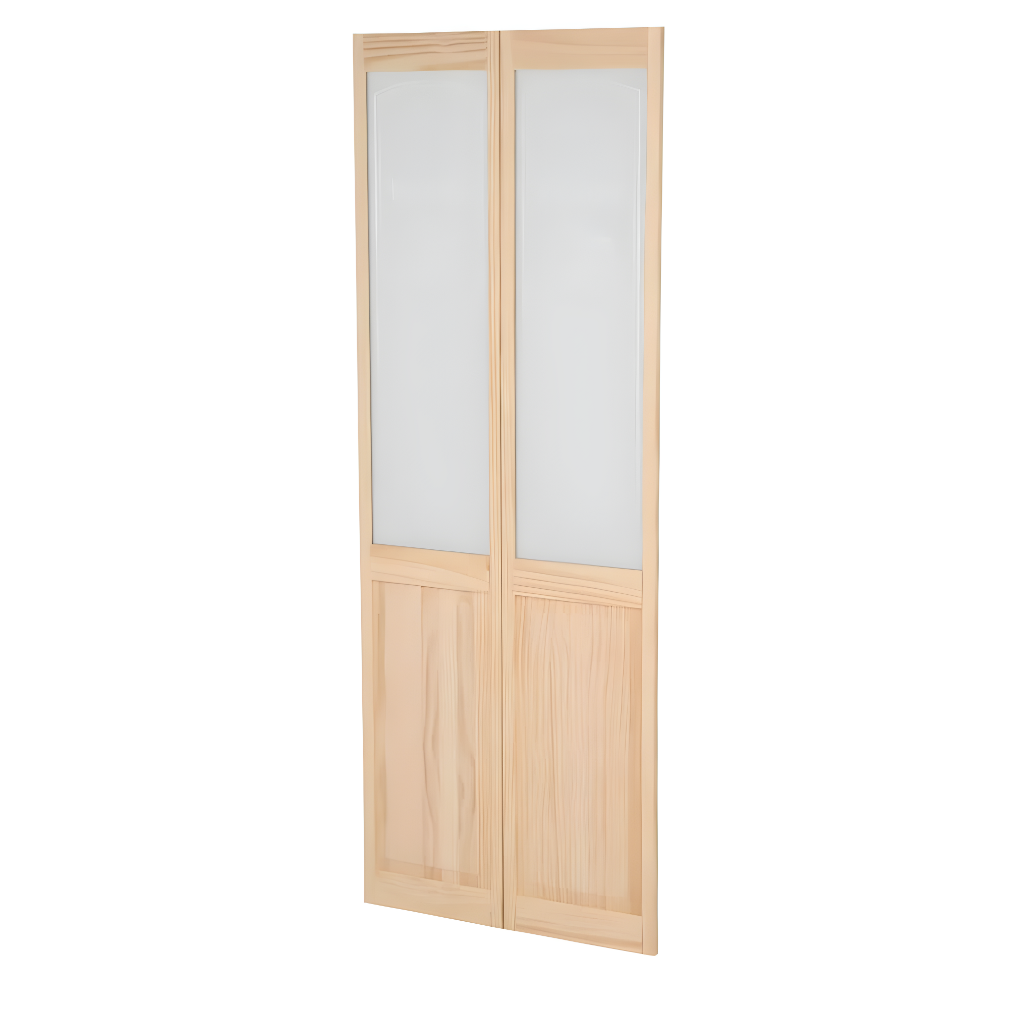80'' Solid Wood Glass Unfinished Bi-Fold Door
