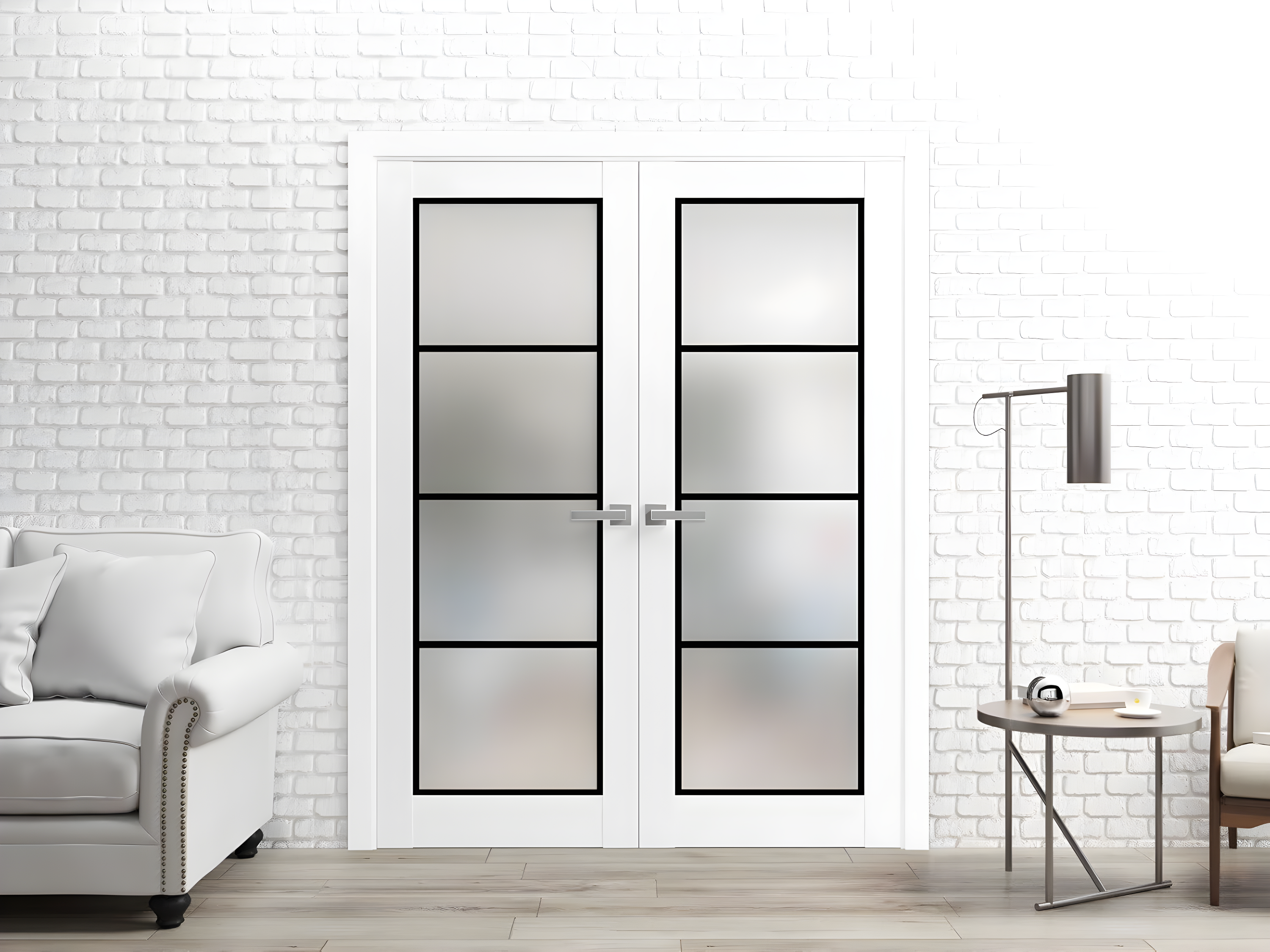 SARTODOORS 2132 Solid + Manufactured Wood Paneled French Doors