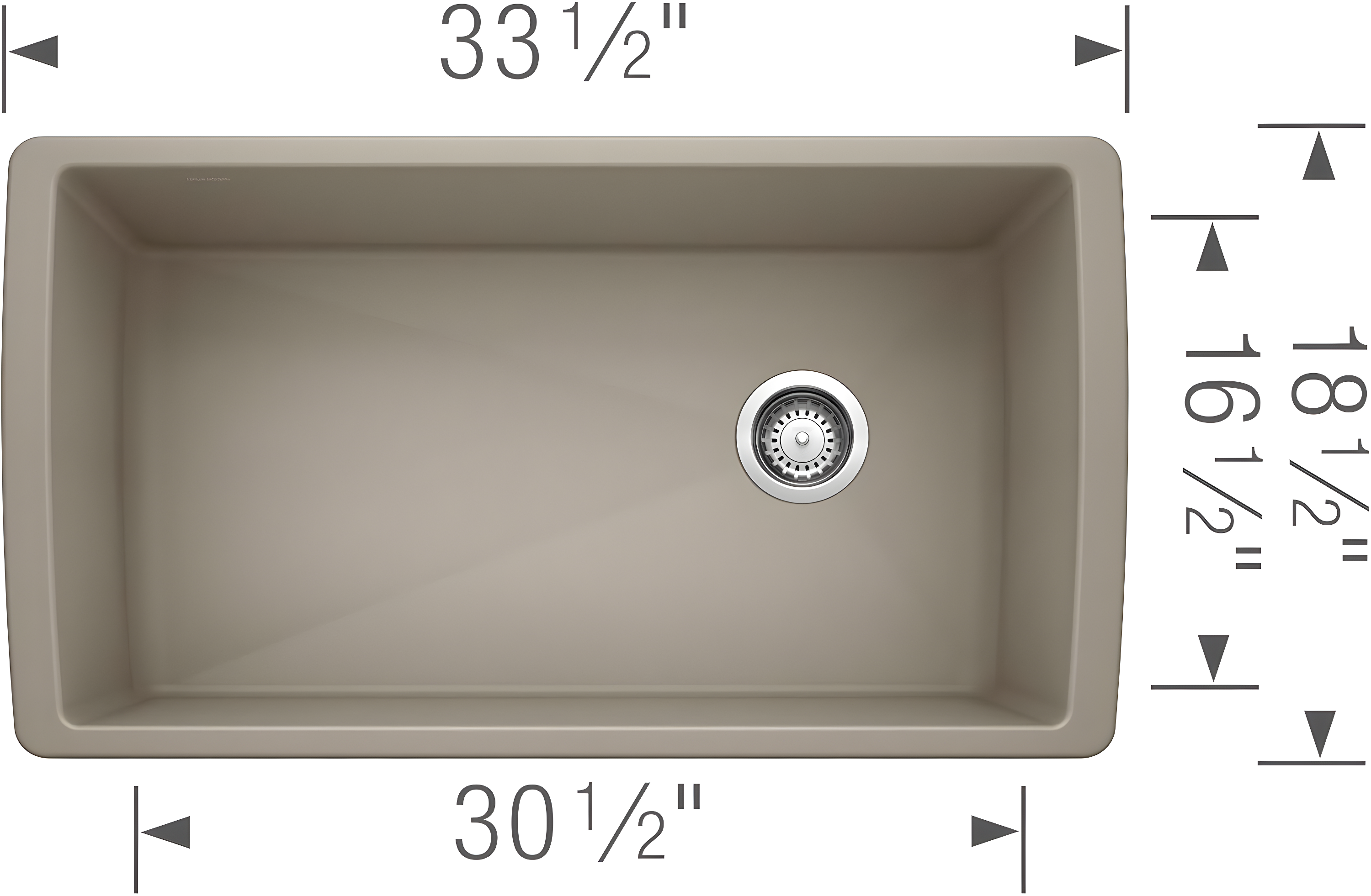 Diamond SILGRANIT 33" Super Single Undermount Kitchen Sink