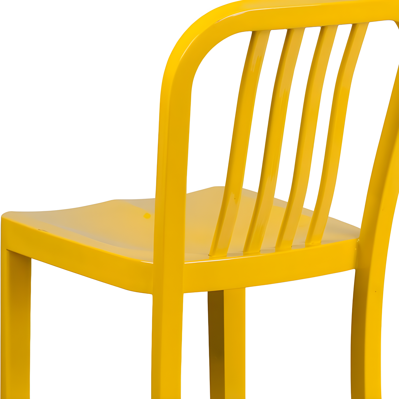Flash Furniture Commercial Grade 30" High Yellow Metal Indoor-Outdoor Barstool with Vertical Slat Back