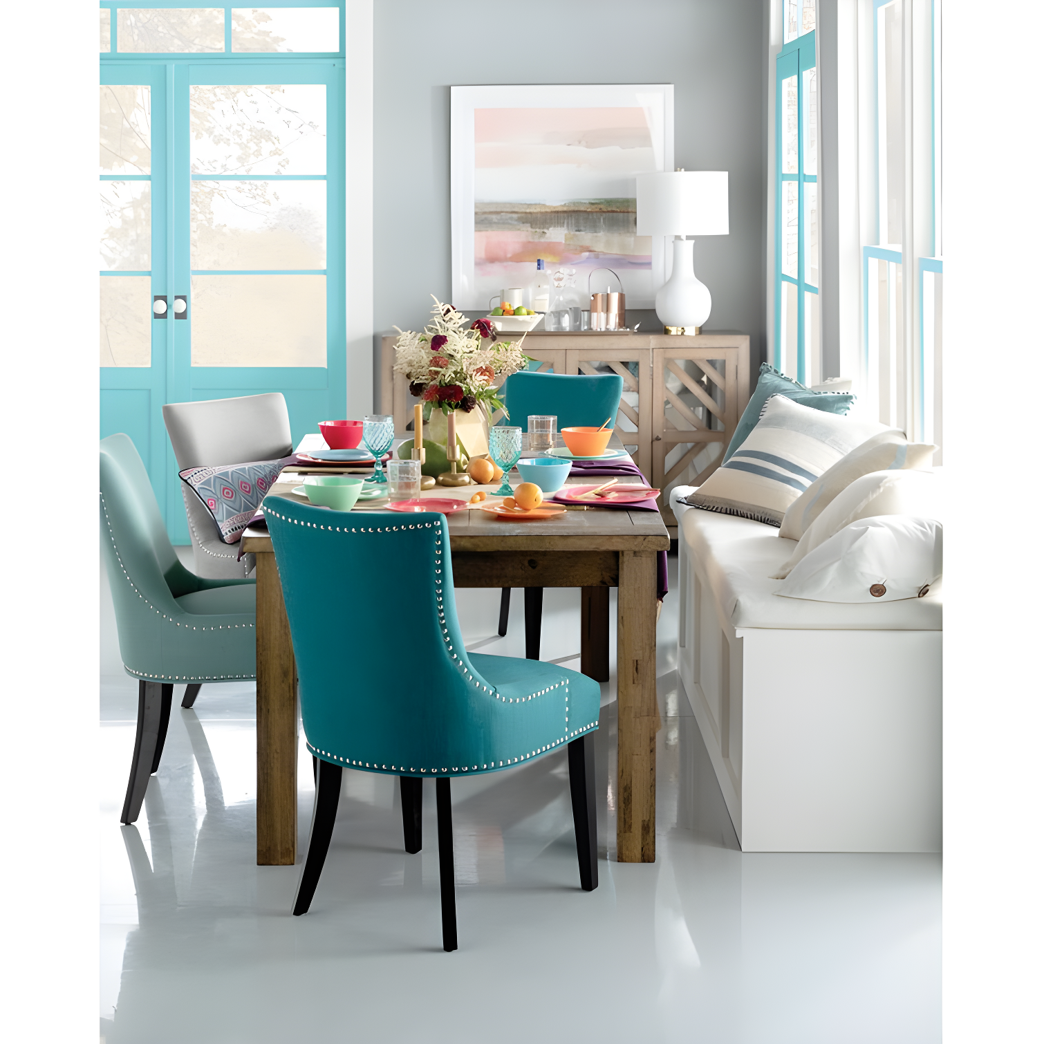 Modway Porch & Den Helen Fabric Upholstered Dining Chair (Single Chair)