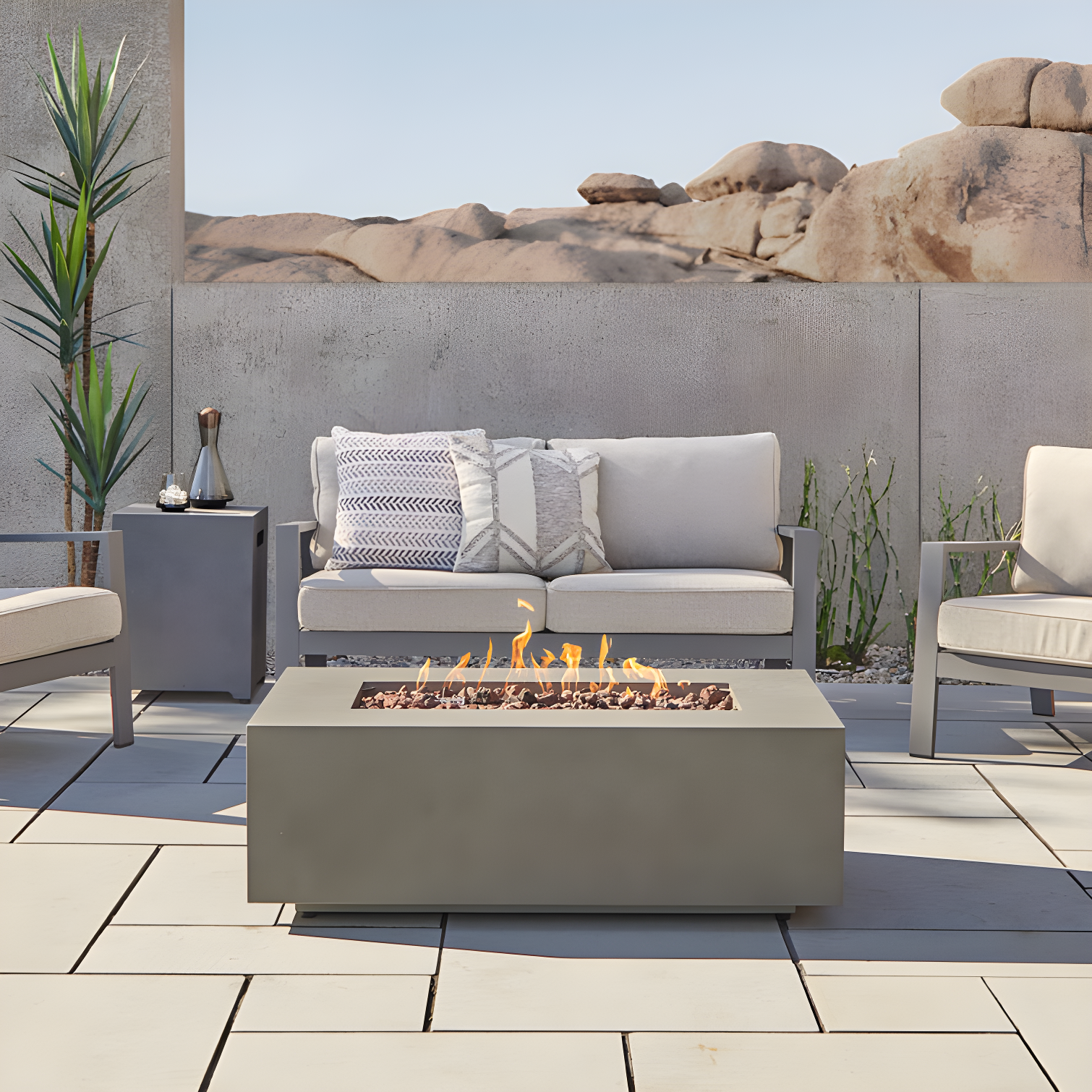 AEGEAN Propane / Natural Gas Outdoor Fire Pit Table