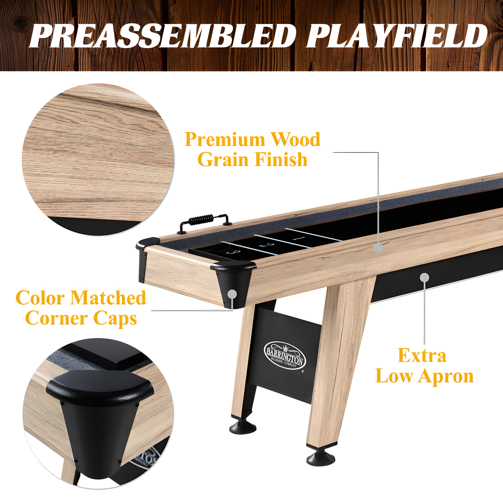 Barrington Billiards Company Barrington 9ft Wentworth Shuffleboard Table with 8-Puck Set