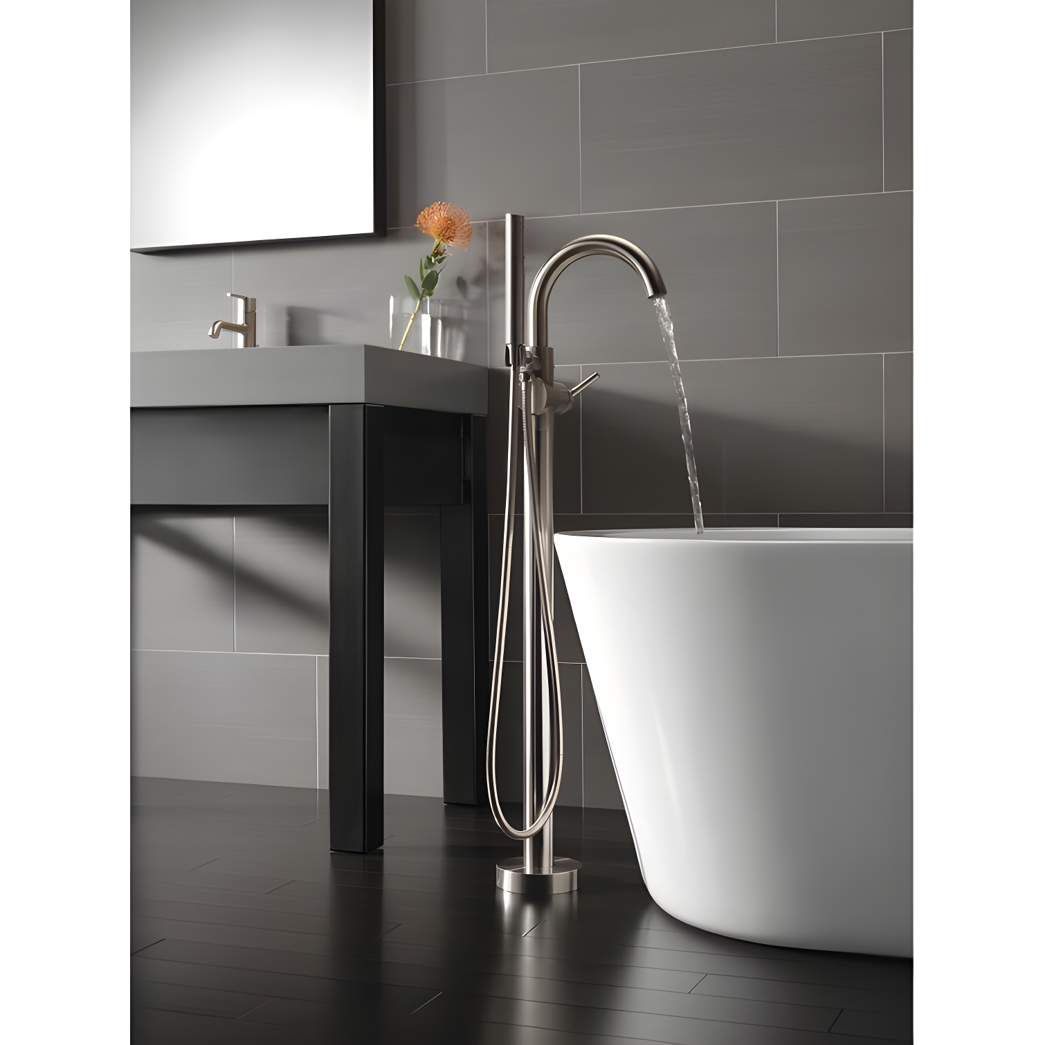 Trinsic Single Handle Floor Mounted Freestanding Tub Filler