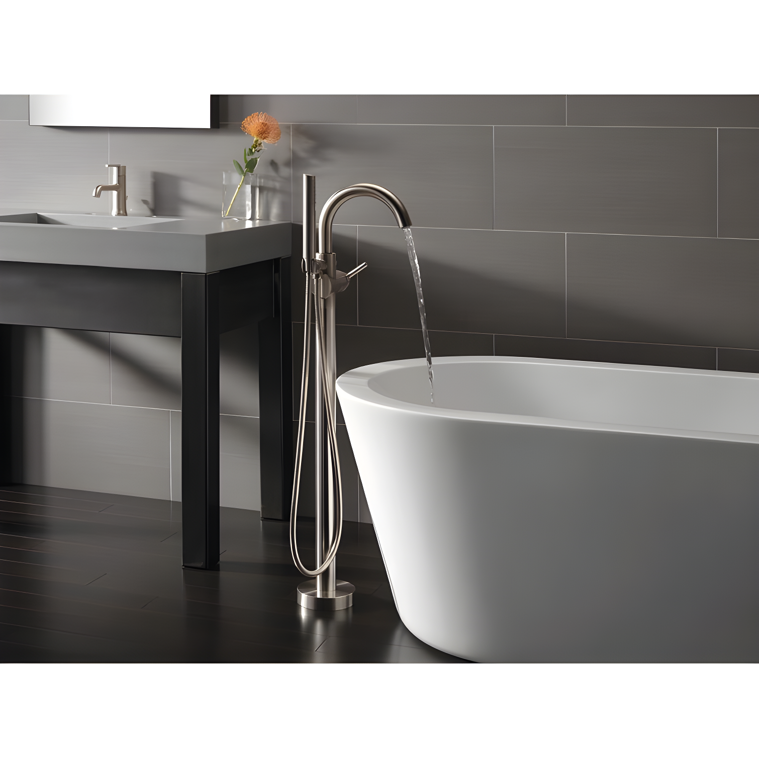 Trinsic Single Handle Floor Mounted Freestanding Tub Filler
