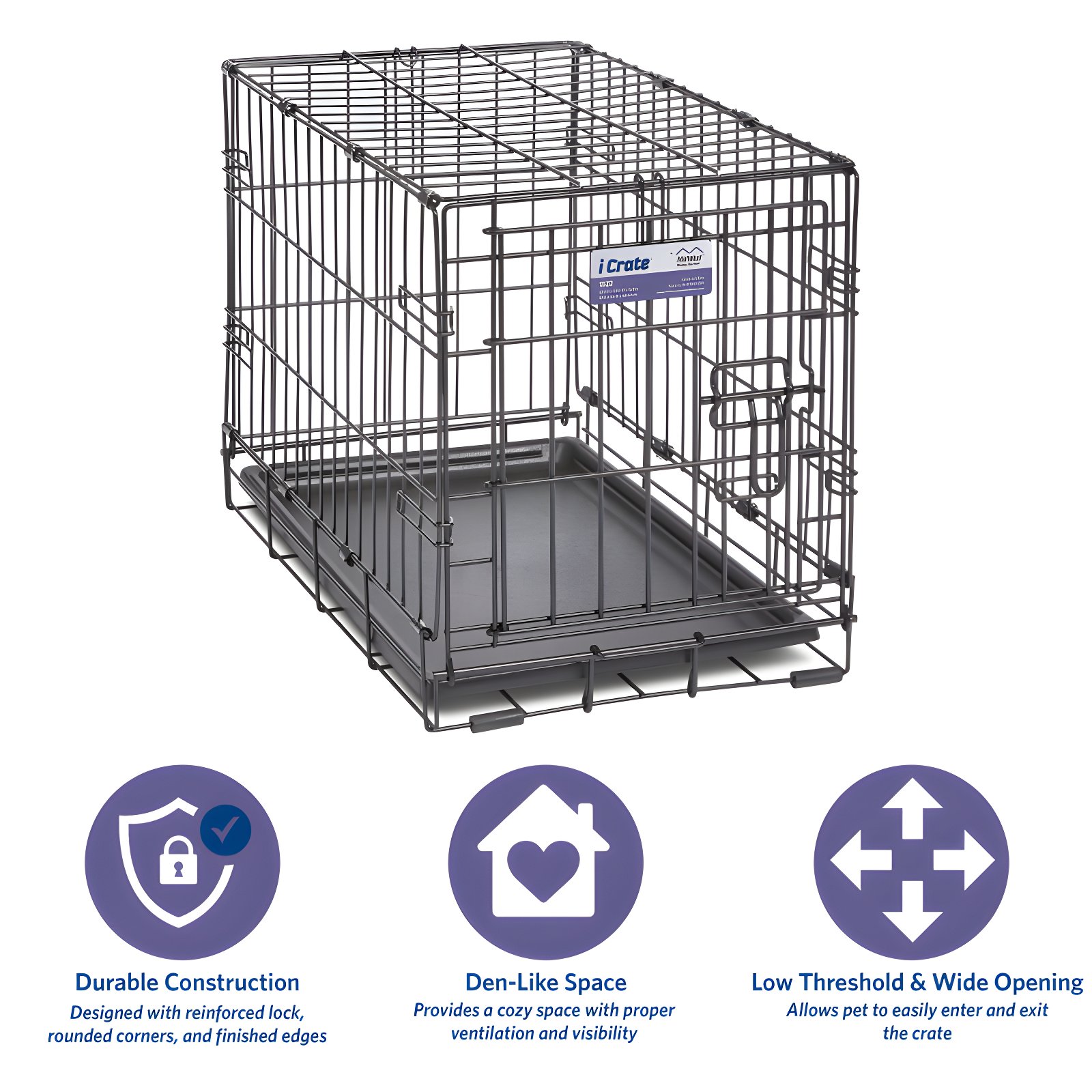 Midwest Homes For Pets MidWest Homes for Pets Newly Enhanced Single Door iCrate Dog Crate Includes Divider Panel