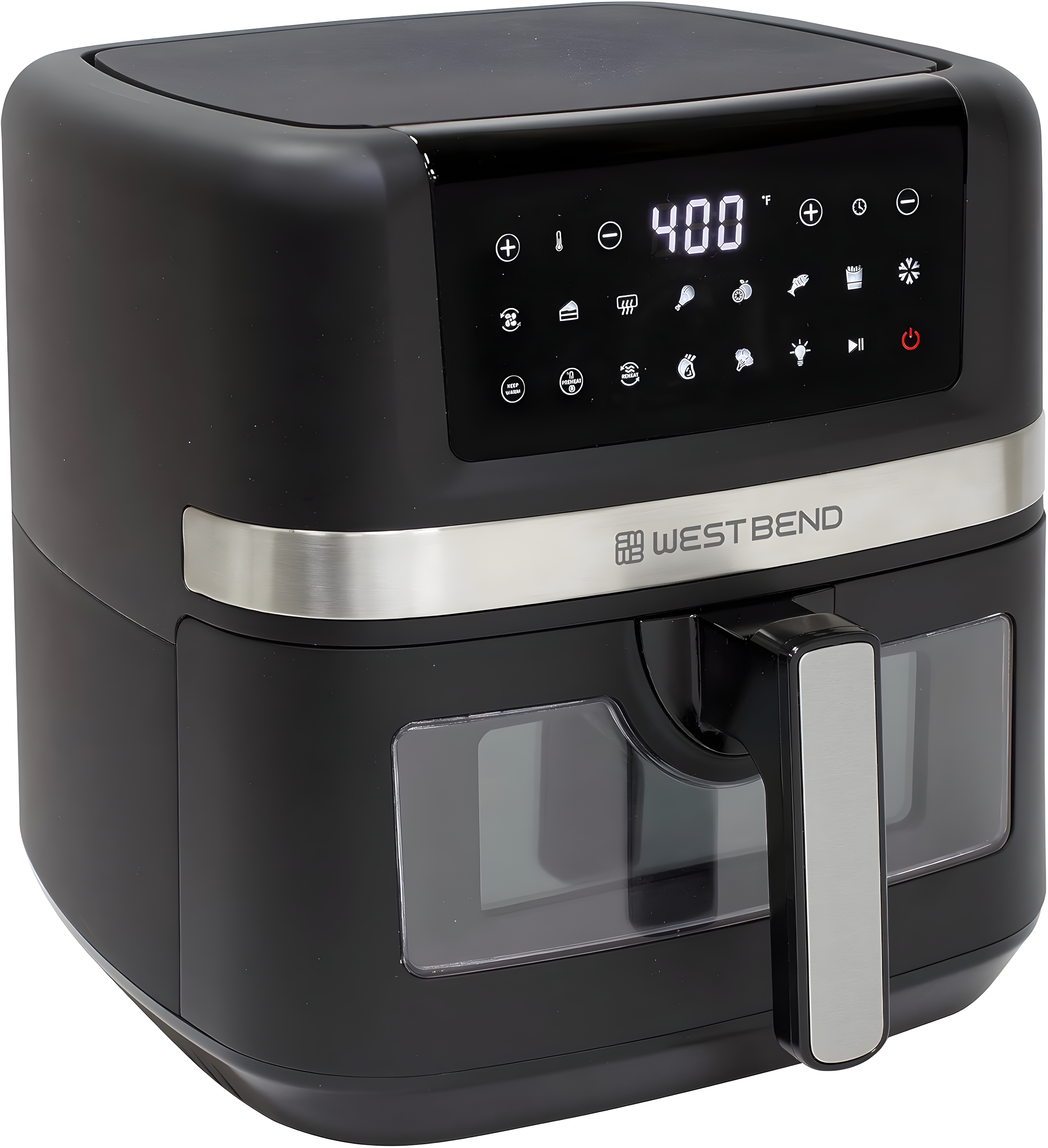 West Bend AFWB7QBK13 7 qt Air Fryer, Black with 13 One-Touch Presets